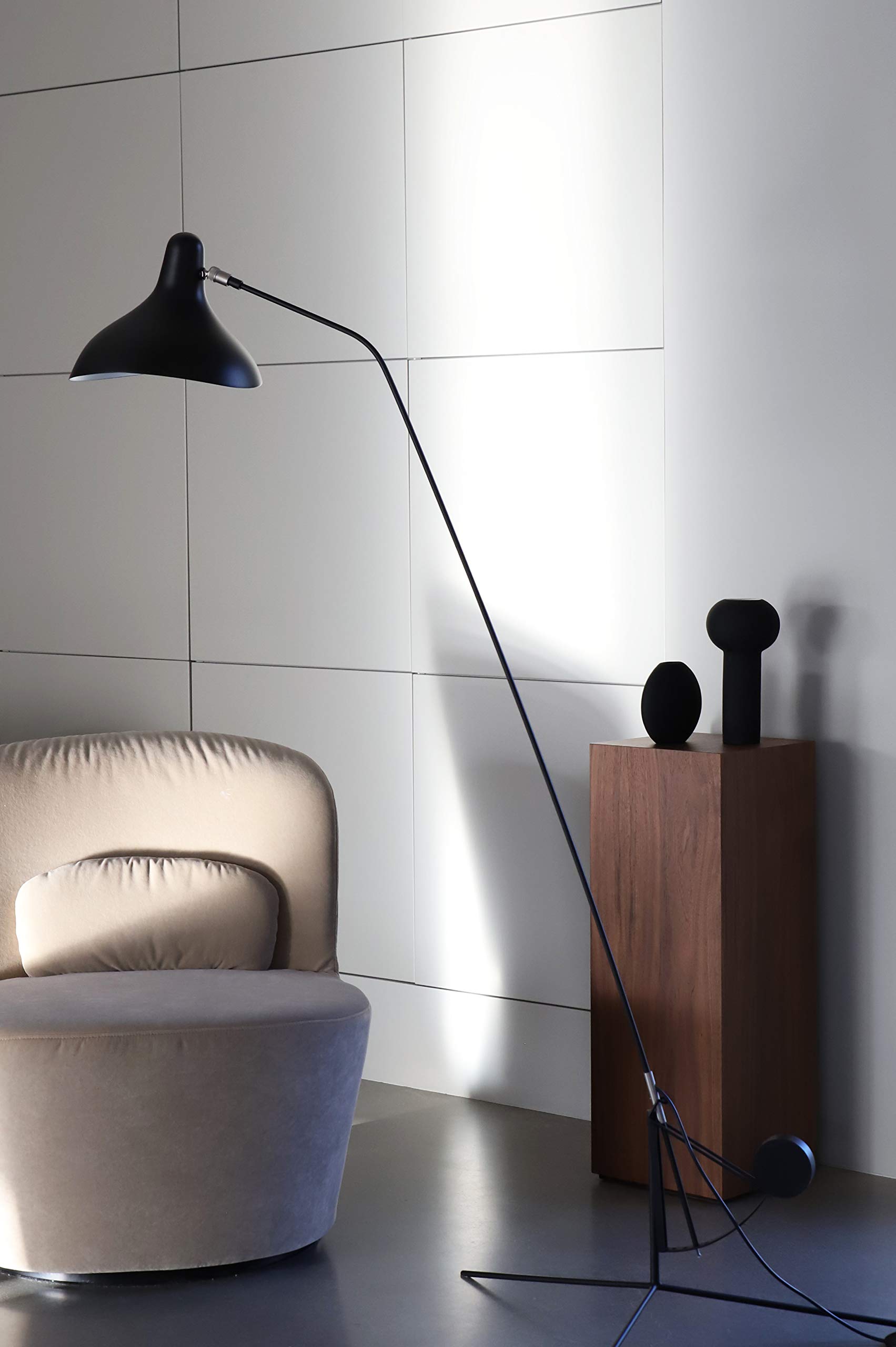 Black Pastille Vase - 15cm Length, 4cm Width, 14cm Height - Modern Home Decor for Living Room, Dining Table & Office Desk