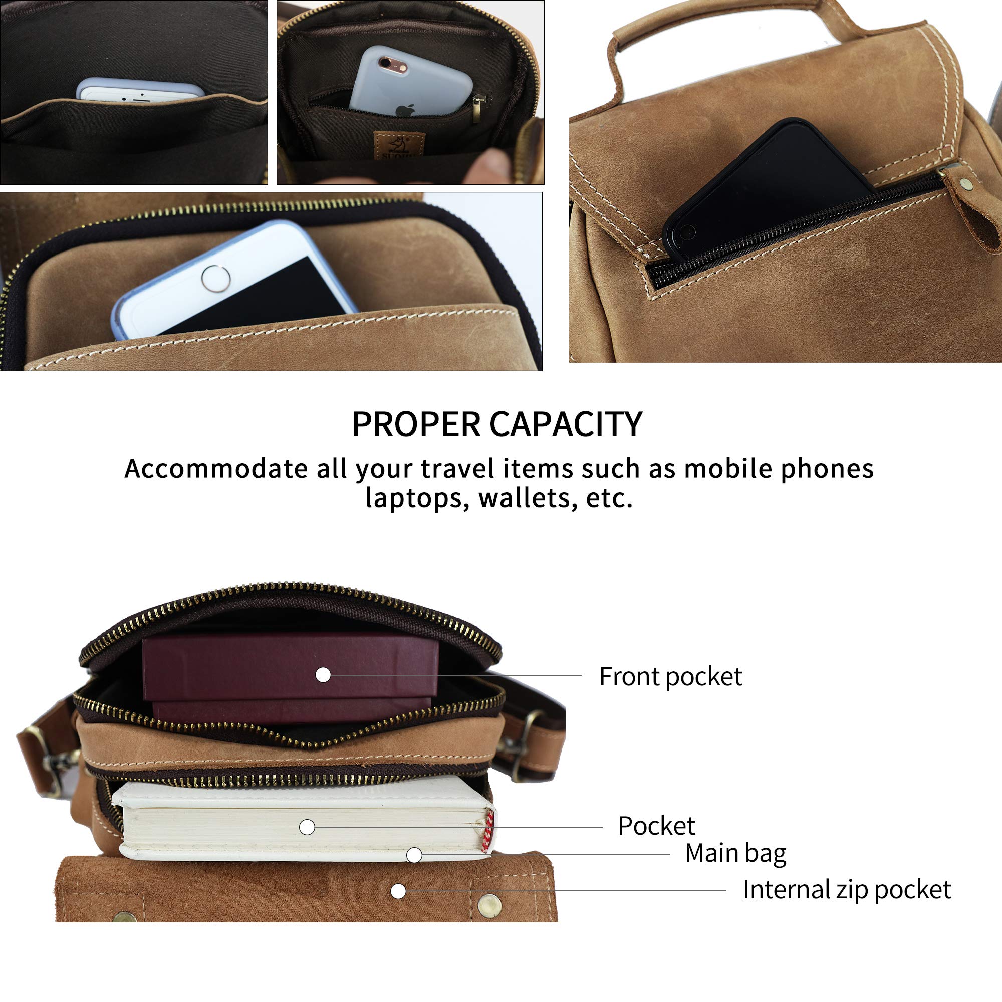Men's Leather Retro Small Shoulder Bag - Detachable Business Messenger Bag for iPad & Essentials | Perfect for Work, Travel & Daily Commute