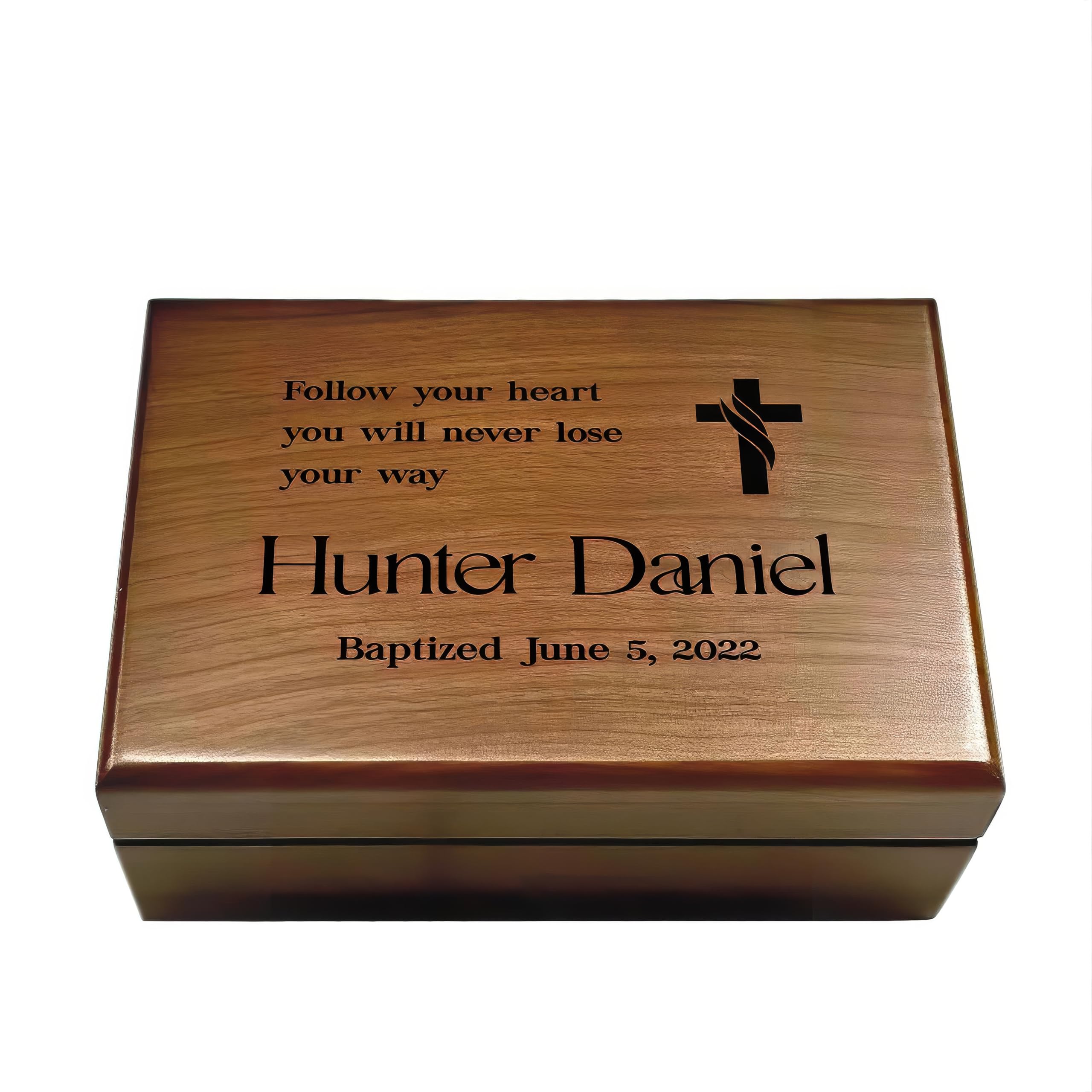 Personalized Baptism Keepsake Box - Wooden Confirmation Gift for Boys & Girls, First Communion Gift Set with Engraving - Catholic Sacrament Memory Box for Christening, Baby Dedication & Religious Milestones