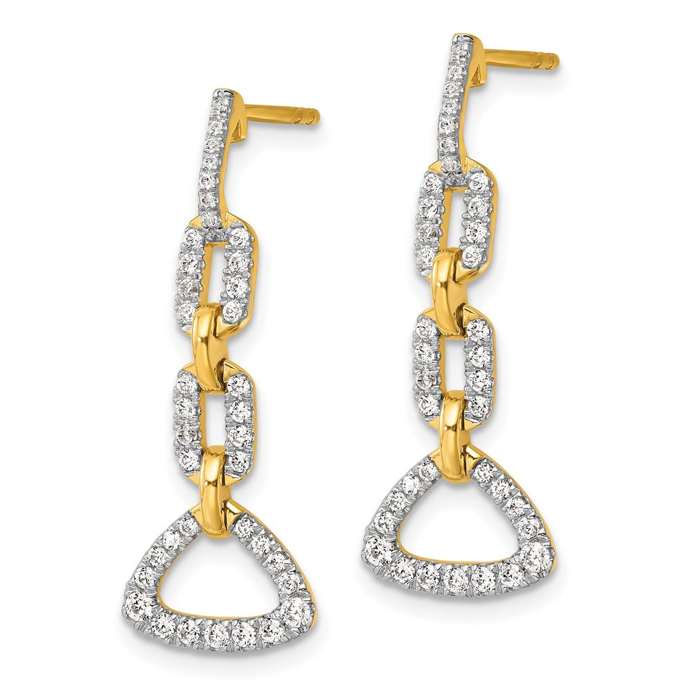 Lab Grown Gold Diamond VS/SI FGH Fancy Dangle Earrings - EM10213 062 YLG | Elegant Post Earrings for Women, Perfect for Weddings, Parties & Special Occasions