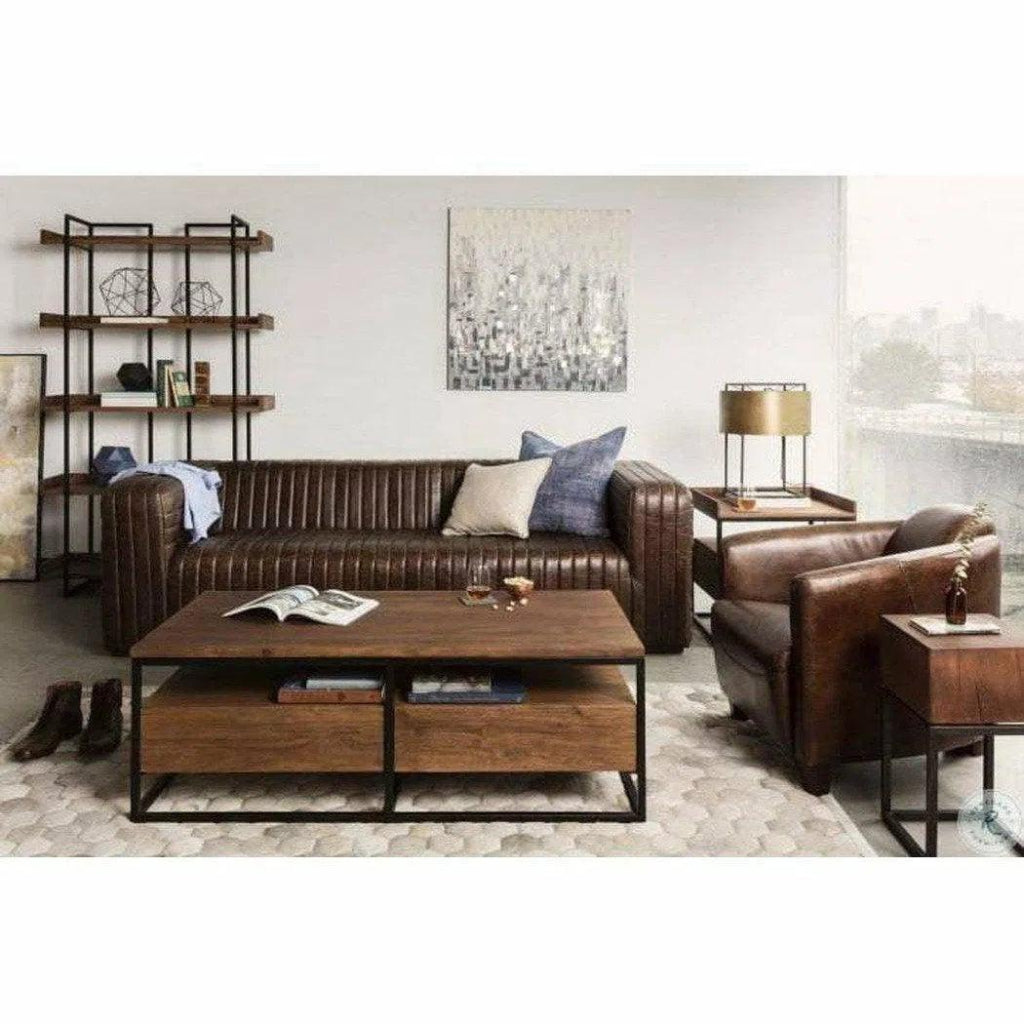 44 x 77 Inches Industrial Bookshelf Small Brown - Perfect for Home Office, Living Room & Bedroom Storage Organization