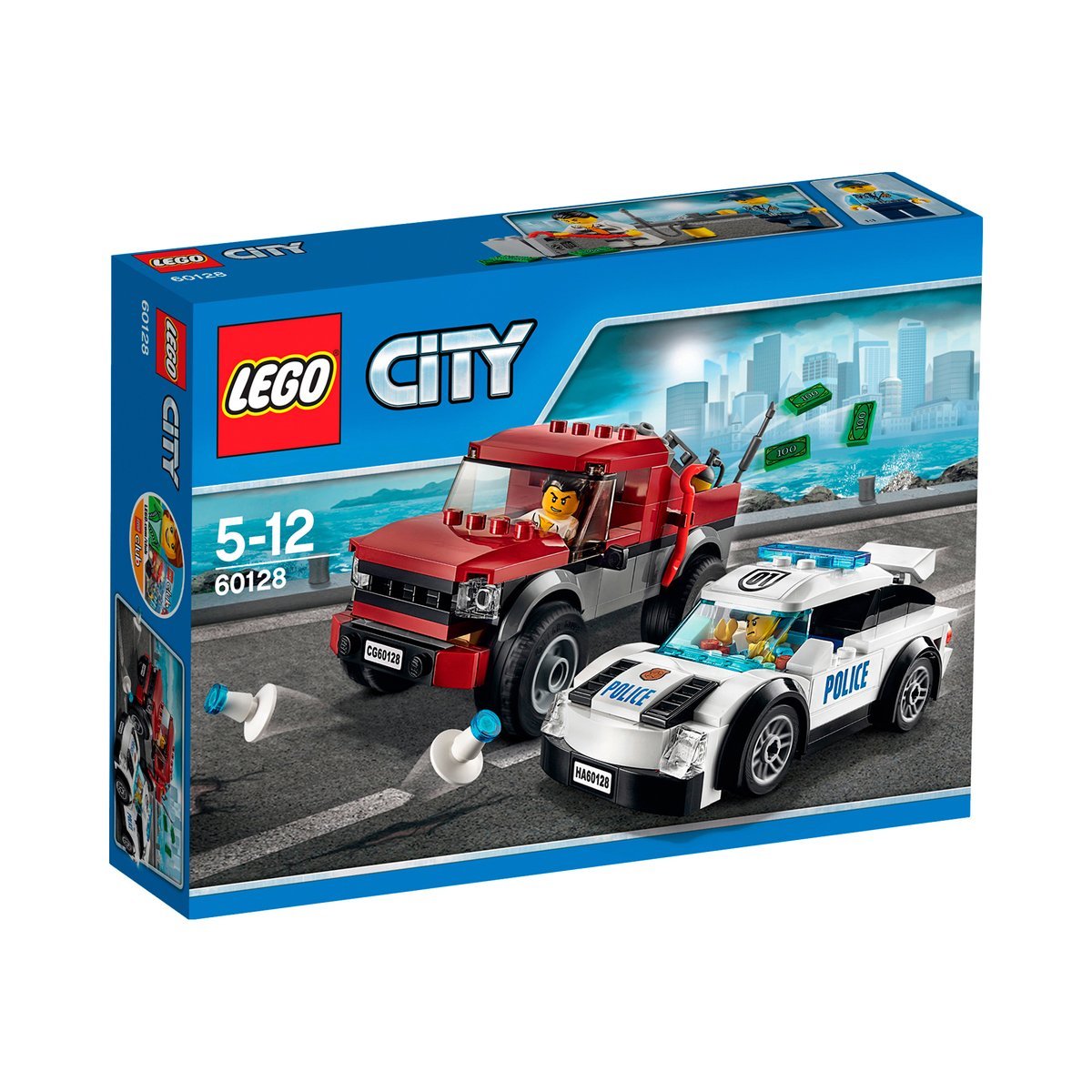 LEGO CITY Police Pursuit 60128 Building Toy Set - Police Car Chase Playset with Minifigures for Kids Ages 5+ | Fun Role Play & Creative Construction Play