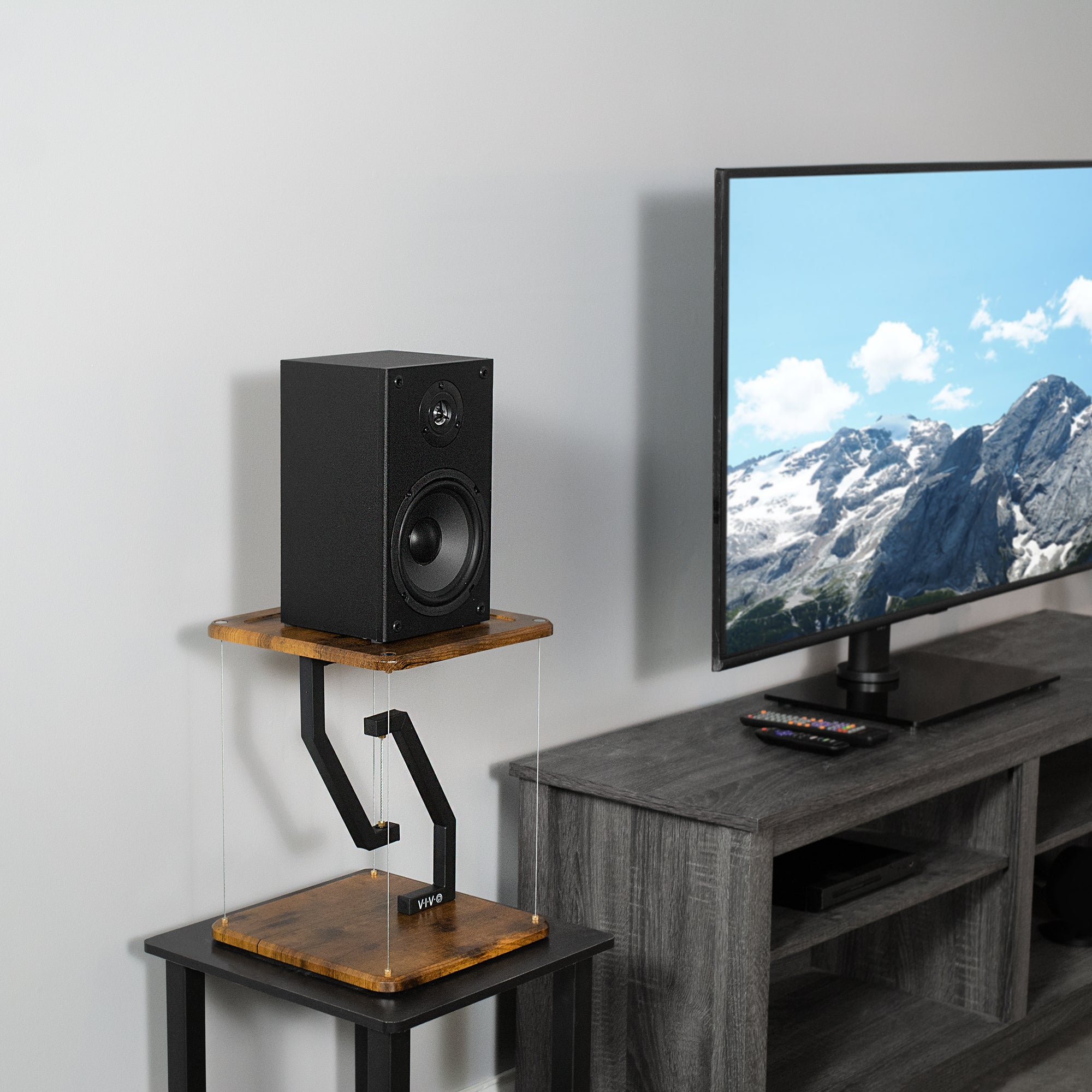 12 Tensegrity Speaker Stand - Premium Floating Speaker Stands for Bookshelf & Studio Monitors - Perfect for Home Theater, Gaming & Music Setup