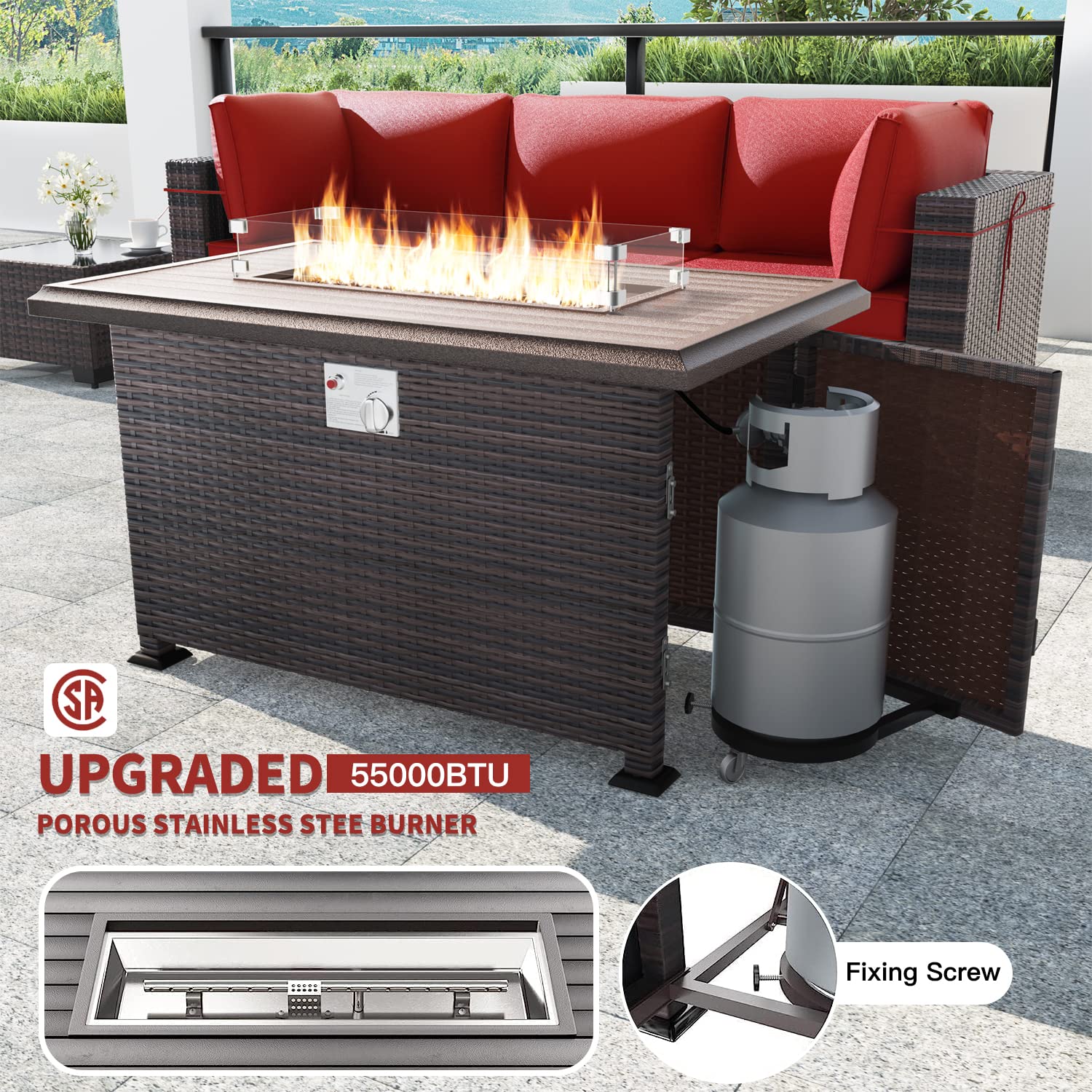 **15-Piece Outdoor Patio Furniture Set with 43
