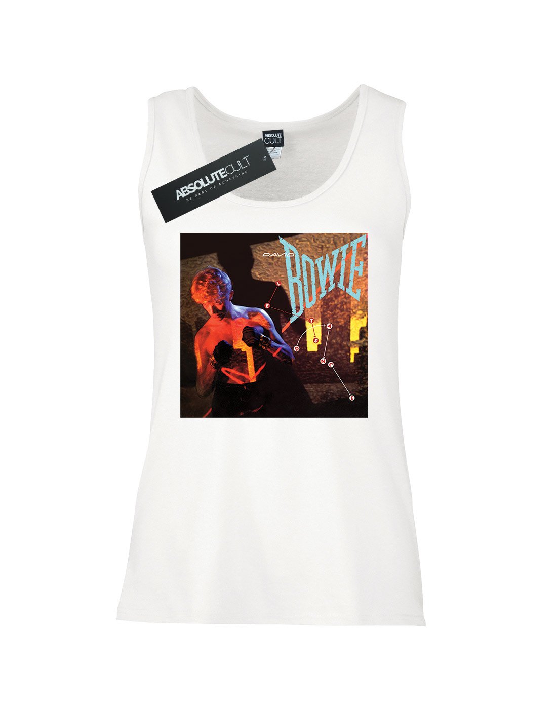 David Bowie Women's Let's Dance Album Cover Vintage Tank Top - 80s Retro Music Tee for Concerts & Casual Wear