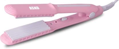 ASKO Mini Crimping Styler for Women - Electric Hair Curling Iron & Straightener with Dual Function, Pink - Perfect for Beach Waves, Party Hairstyles & Everyday Styling
