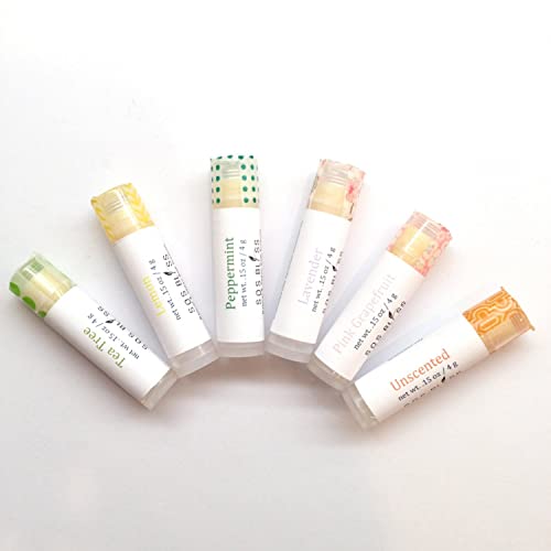 6-Pack Unscented Unflavored Lip Balm Gift Set - Moisturizing & Nourishing for Dry Lips - Perfect for Winter Care, Travel, and Daily Use