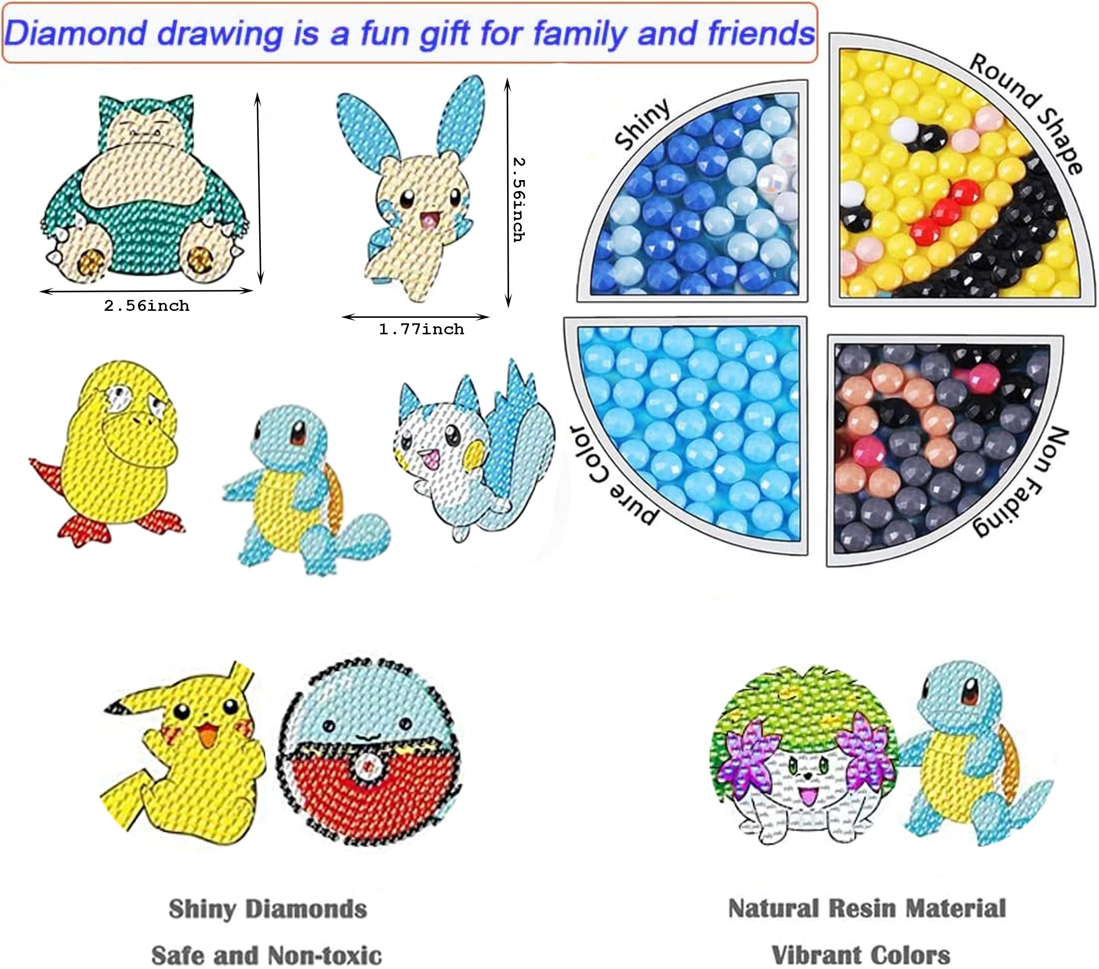 18 Pcs Diamond Art Stickers Kits for Kids & Adults - DIY Cartoon Paint by Numbers Mosaic Stickers, Arts & Crafts Kit for Beginners - Perfect for Home Decor, Scrapbooking & Gift Making
