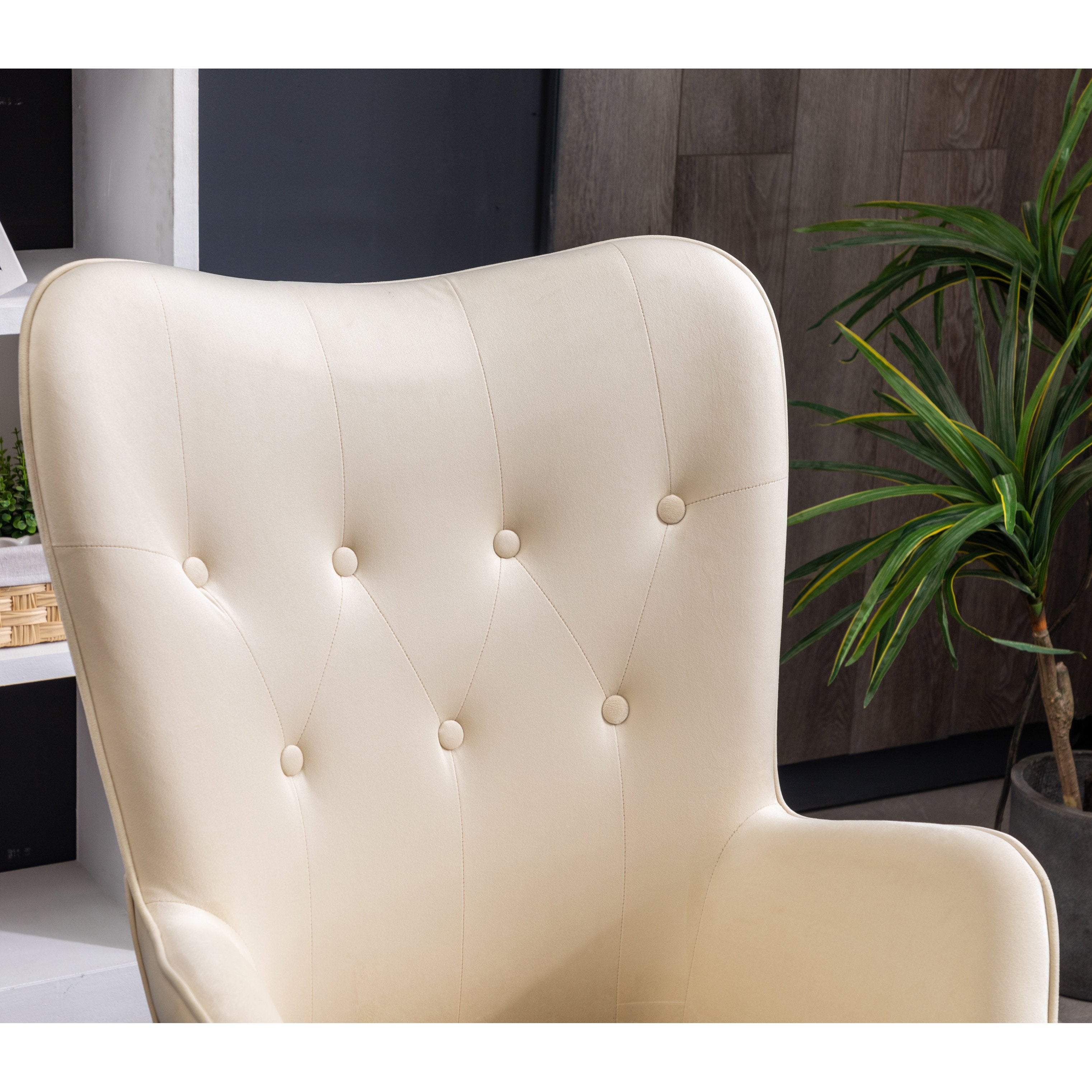 Roundhill Furniture Doarnin Contemporary Silky Velvet Tufted Button Back Accent Chair - Modern Living Room Seating for Home Office, Lounge & Bedroom Decor