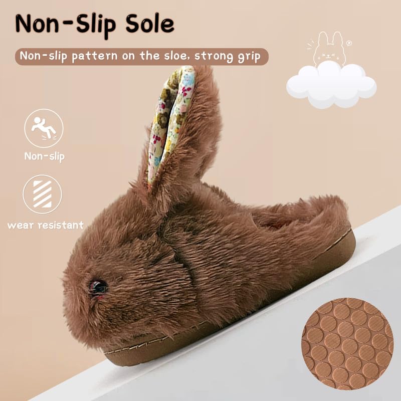 **Soft Plush Bunny Slippers for Toddlers - Anti-Slip Indoor/Outdoor Winter Slippers for Girls & Boys - Cozy Kids House Shoes for Playtime & Bedtime**