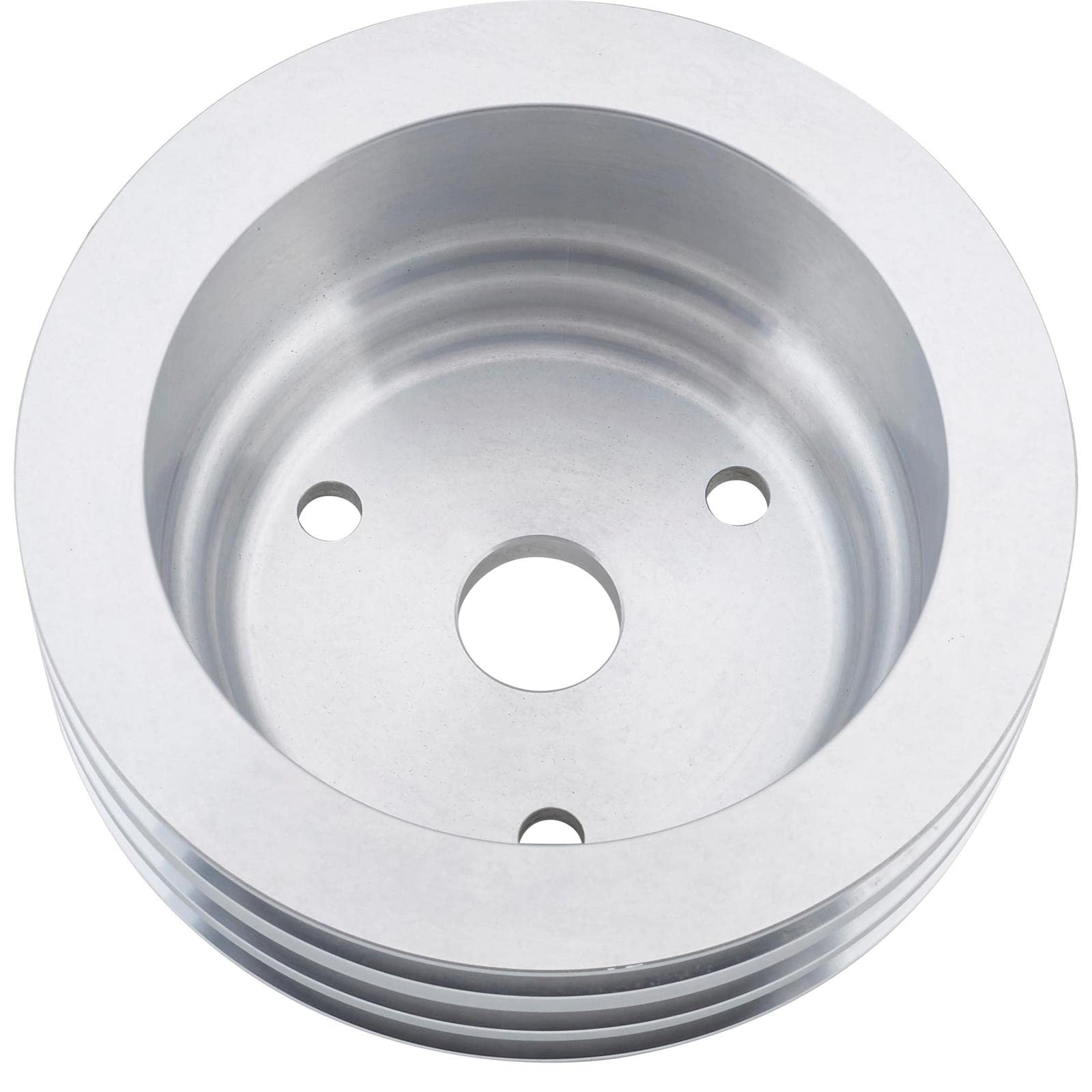 High Performance SBC Cast Aluminum Pulley Set for '69-'85 Small Block Chevy - 2-Groove Water Pump & 3-Groove Crankshaft, Lightweight Precision Machined, Long Pump Style - Perfect for Classic Car Restoration & Hot Rod Engine Upgrades