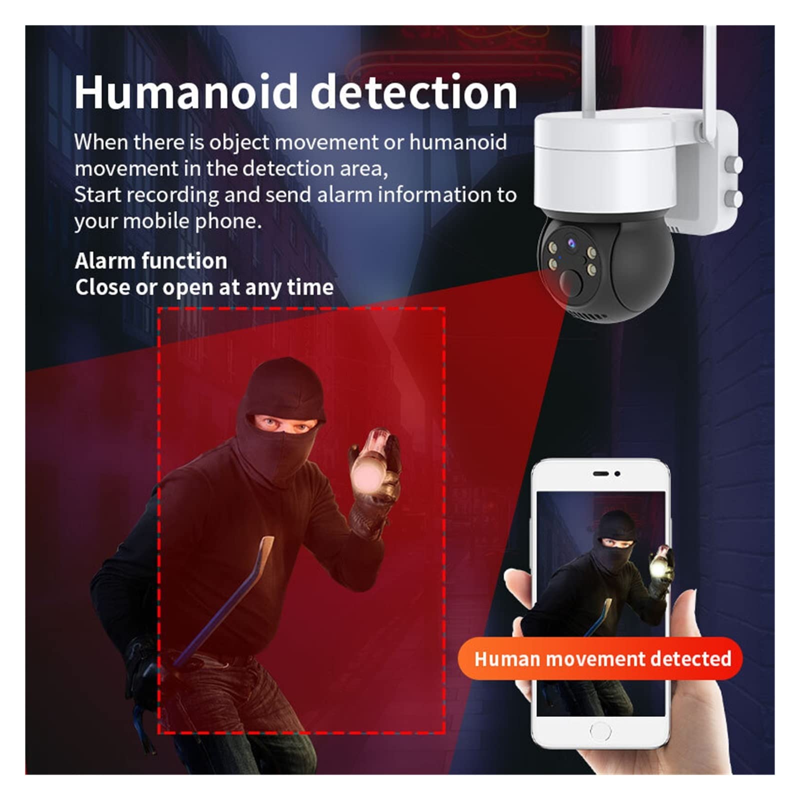 5MP Solar Security Camera Outdoor with WiFi, PIR Motion Detection & Color Night Vision - 128GB Storage, Rechargeable Battery & Solar Panel - Ideal for Home, Yard & Business Surveillance