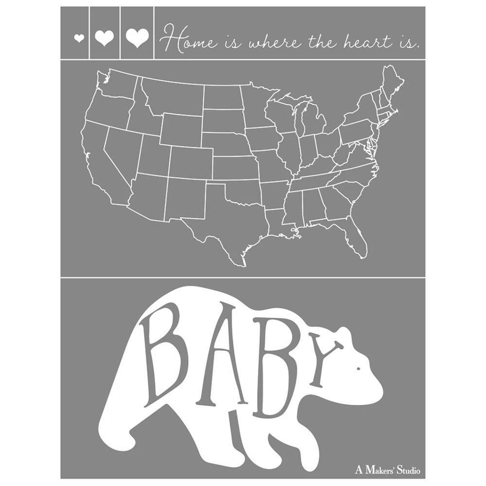 USA Map Mesh Adhesive Stencil - Reusable 8.5x11 Inch for Chalk Paste Transfers, Silk Screen Printing & DIY Crafts | Perfect for Home Decor, Sign Making & Art Projects