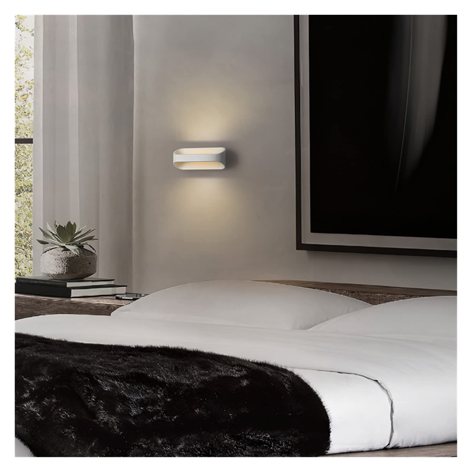 Minimalist LED Wall Sconces - Warm White Bedside Wall Lamp for Bedroom, Modern Home Decor Lighting Fixture | Perfect for Reading Nook, Hallway & Cozy Ambience