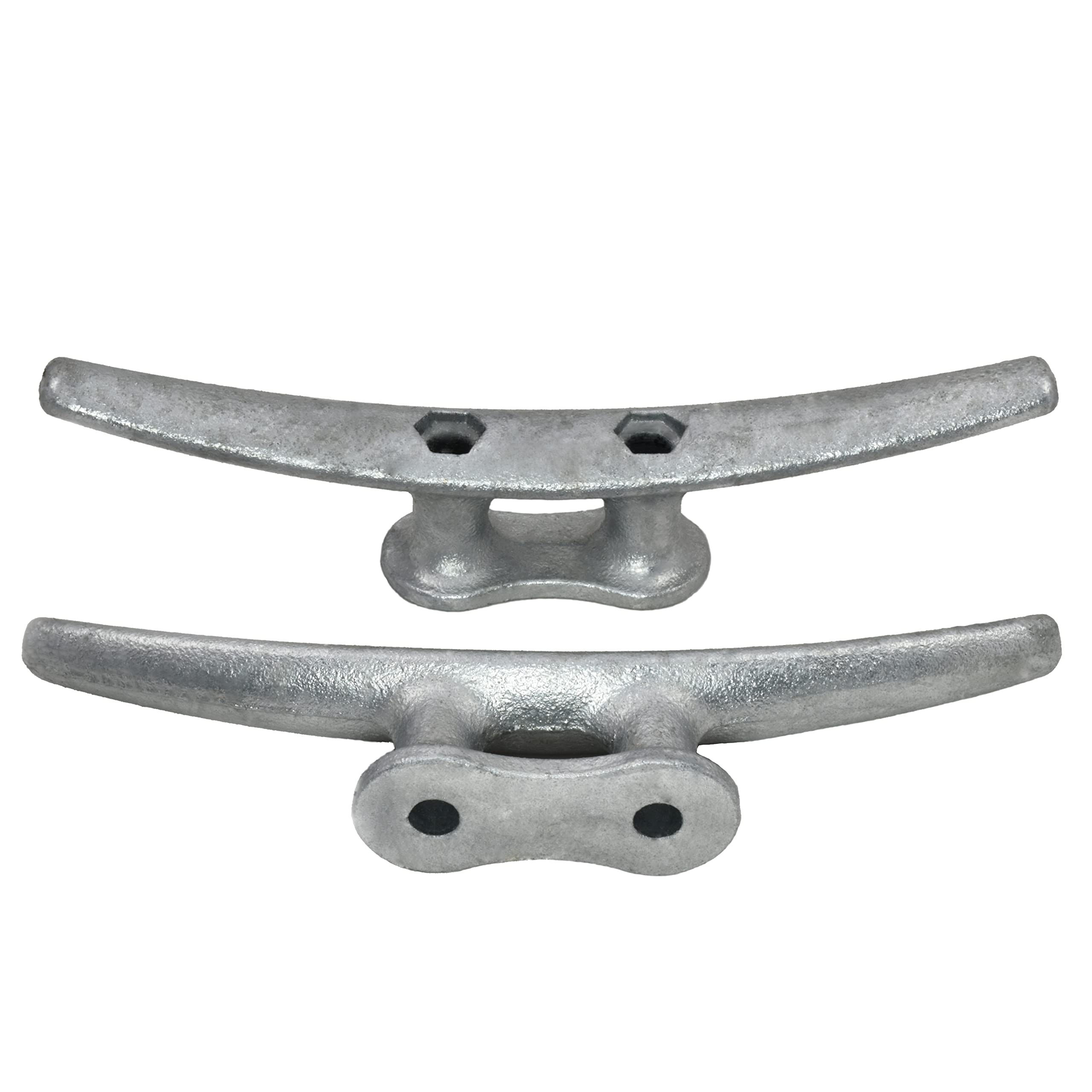 8 Inch Galvanized Cast Iron Dock Cleats - Heavy Duty Marine Boat Cleats for Ropes & Mooring - Perfect for Boats, Docks, Decks & Nautical Decor - Ideal for Secure Boat Tie-Downs & Waterfront Applications