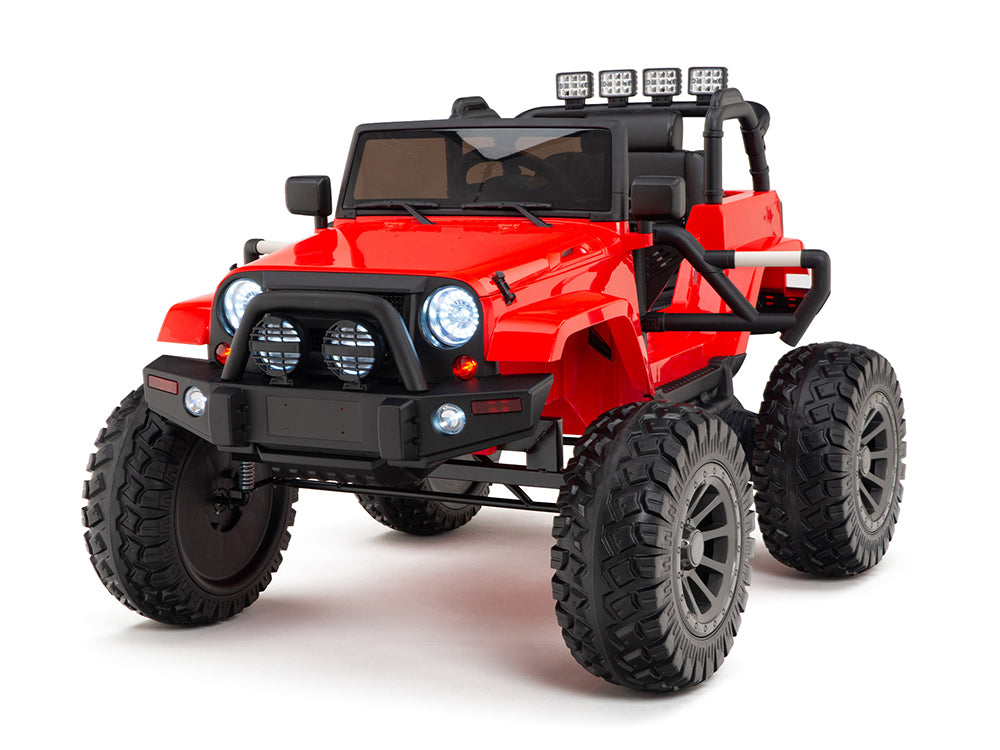 Goliath Kids 24V Battery Powered Ride On Truck with Parent Remote Control - Red Electric Toy Car for Outdoor Play & Backyard Fun