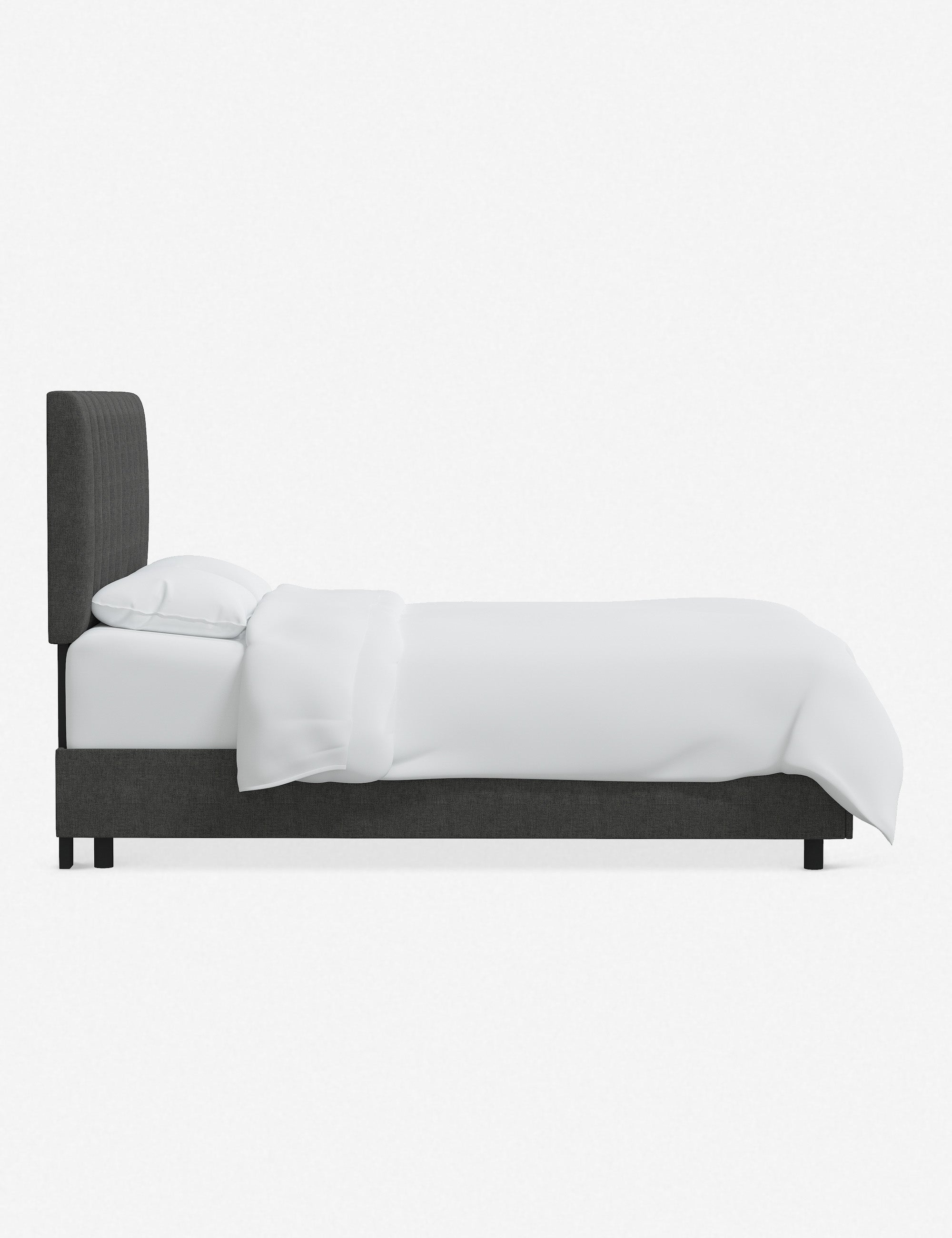 Stylish and Comfortable Aliyah Bed - Queen Size Platform Bed Frame with Upholstered Headboard - Perfect for Modern Bedrooms, Guest Rooms & Small Spaces