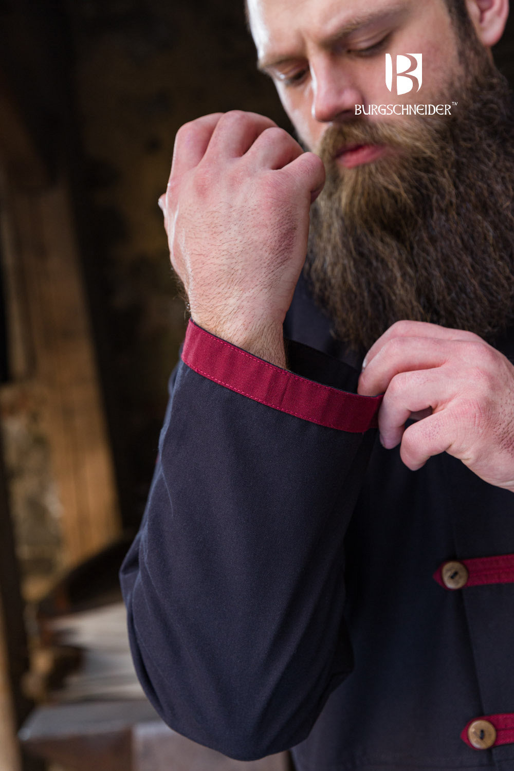 Premium Rus Coat Jakub in Black & Bordeaux - Stylish Winter Outerwear for Men & Women | Perfect for Cold Weather, Outdoor Adventures & Urban Fashion