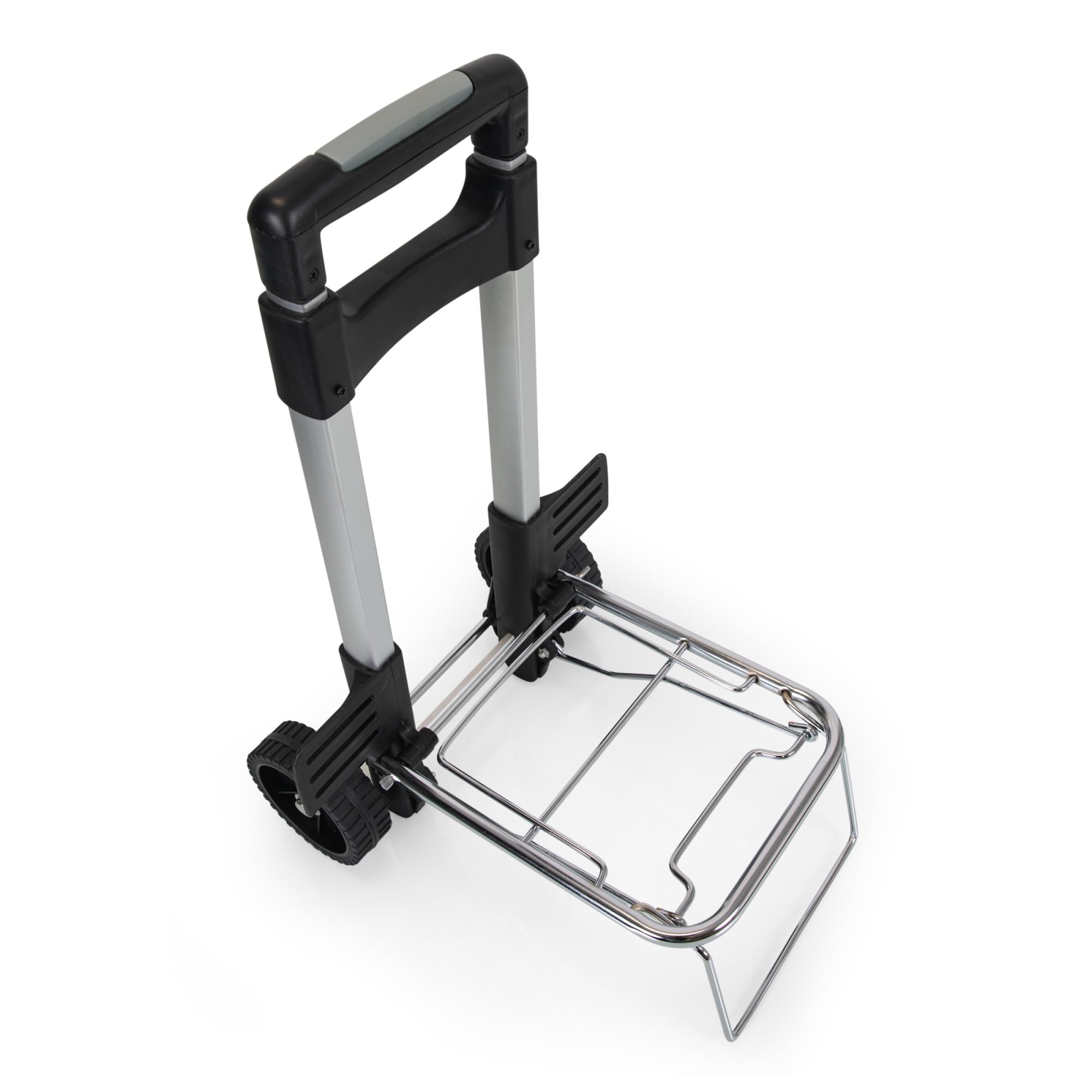 ONIVA - Picnic Time Brand Folding Trolley with Telescopic Handle | Lightweight Utility Cart for Luggage, Groceries & Moving | Compact Dolly for Travel, Shopping & Outdoor Activities (Silver)