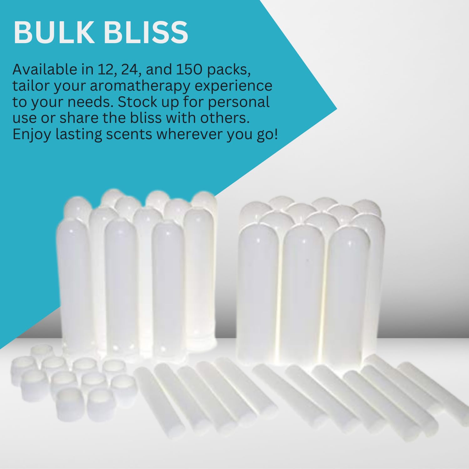 Wild Essentials Essential Oil Inhaler Tubes (150 Pack) - Aromatherapy Sticks with Wicks, Made in USA | Portable, Compact & Lightweight for Travel | Medical Grade Plastic, Degradation Resistant | Perfect for Stress Relief, Yoga, Meditation & On-the-Go Relaxation
