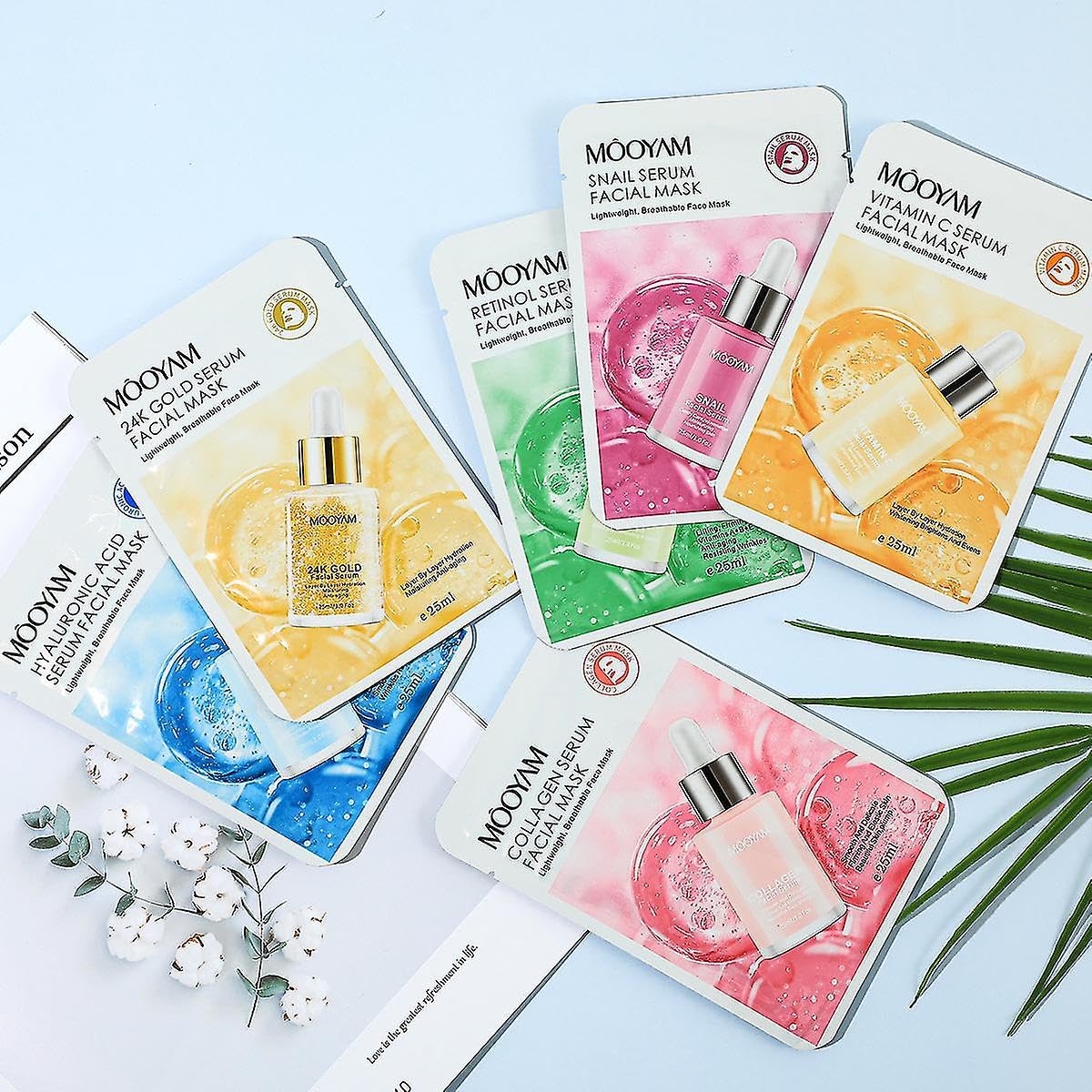 FYM Sheet Mask Set (5pc) - Natural Brightening Facial Mask for Glowing Skin | Hydrating & Revitalizing for Daily Skincare Routine