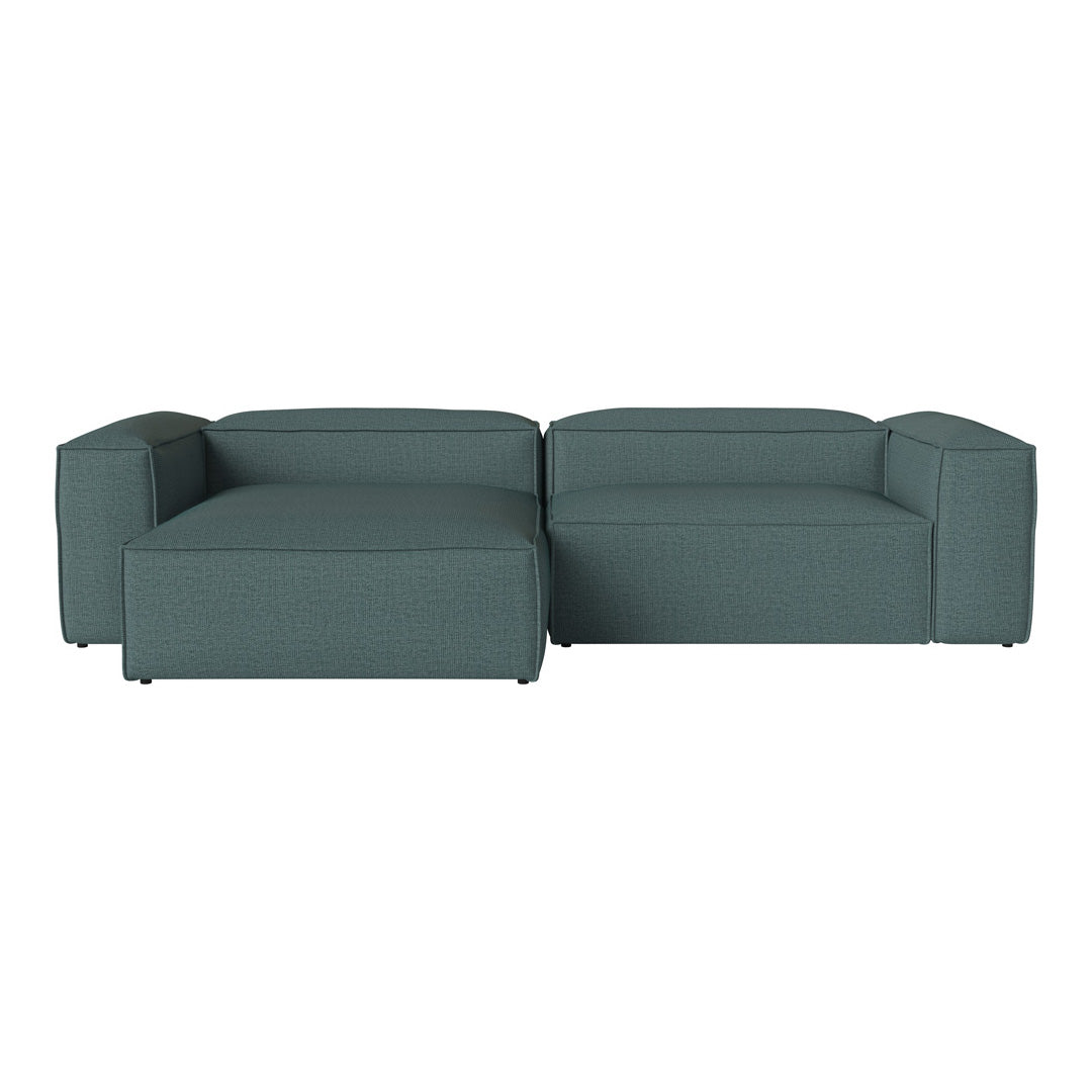 Cosima 2-Seater Sofa with Chaise Lounge - Modern Fabric Sectional Couch for Small Spaces, Living Room & Apartment Furniture (Gray) - Perfect for Relaxing, Entertaining & Small Space Living