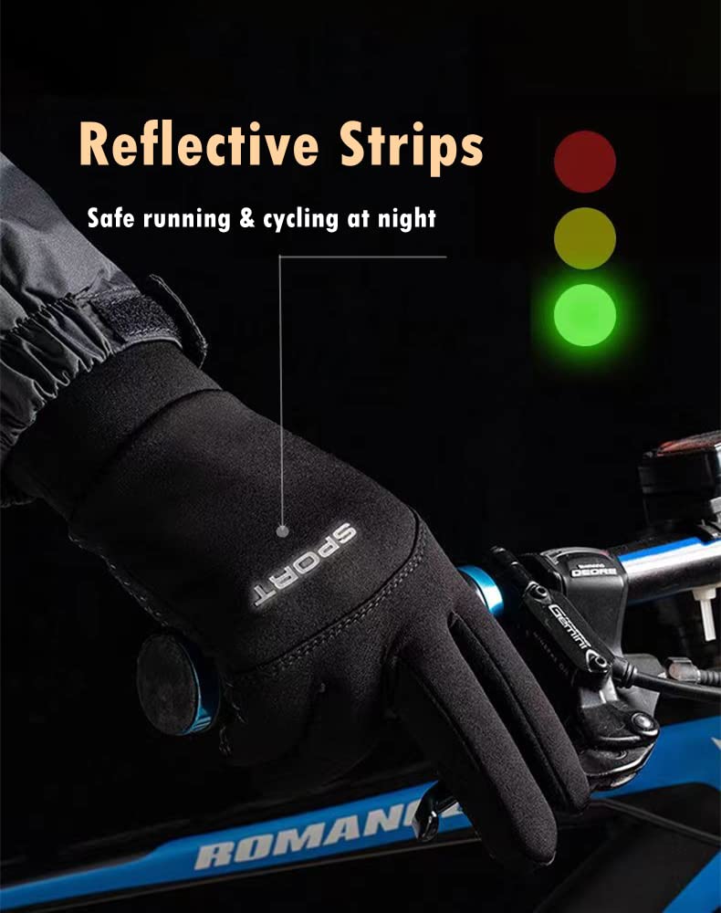 SOLO ACTFIT Winter Gloves - Touchscreen Compatible, Waterproof, Windproof, Anti-Slip Cycling Gloves for Men & Women - Ideal for Biking, Running, Driving, Climbing, and Skiing