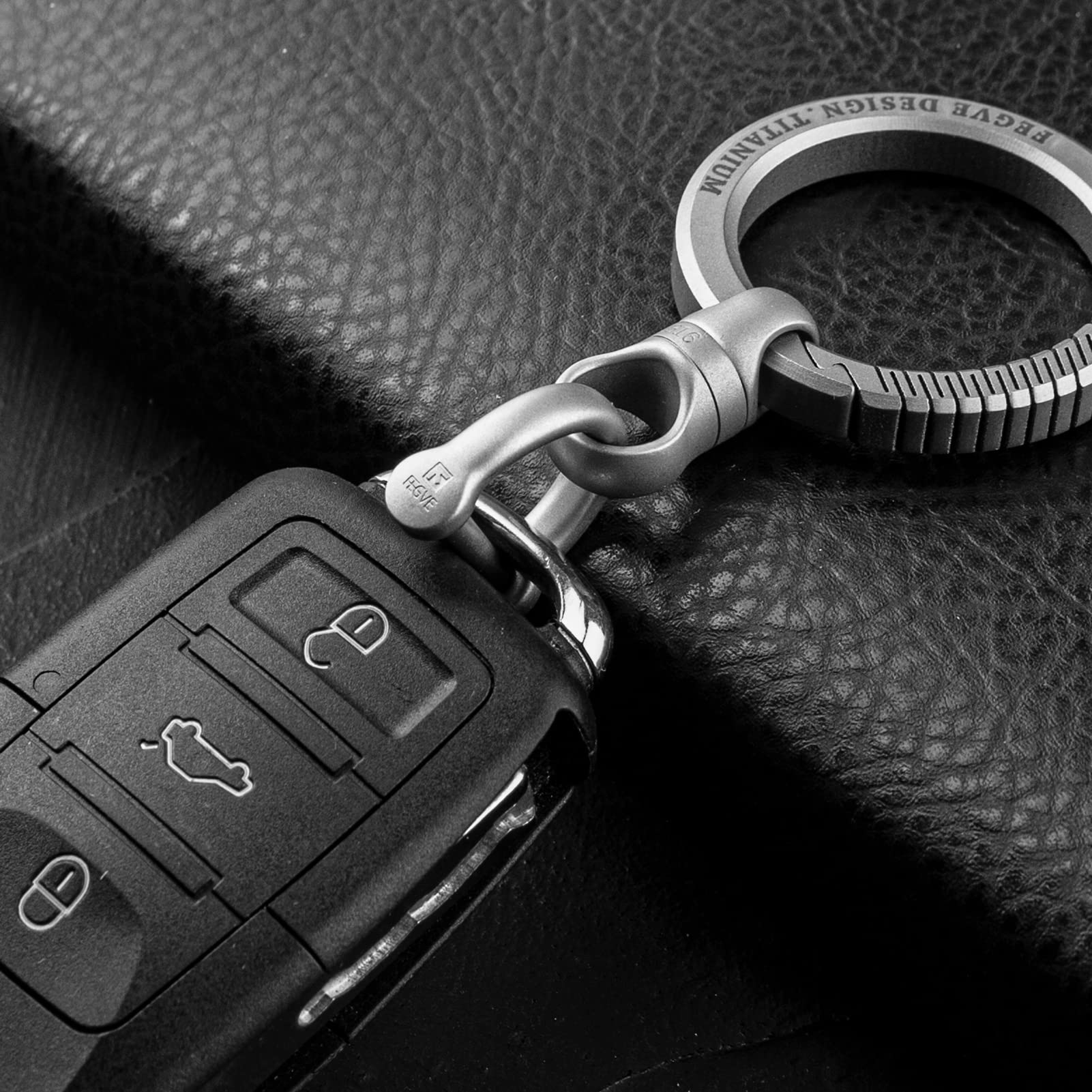 FEGVE Titanium Swivel Keychain with 1/2 Inch D Ring - Durable Car Key Fob Holder, DIY Bag Accessory - Perfect for Keys, Lanyards & Everyday Carry (EDC)