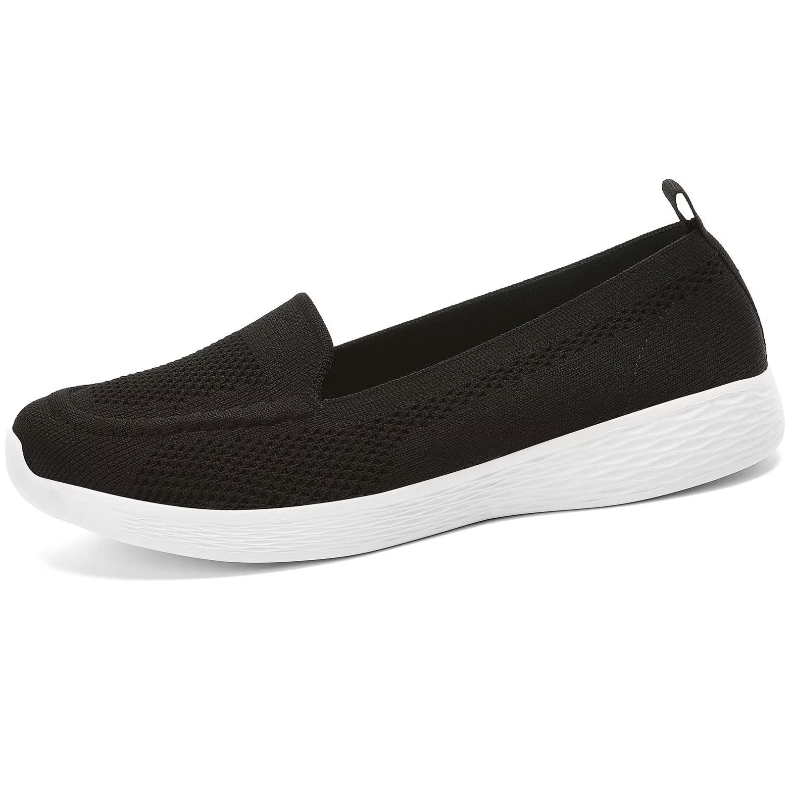 Wryweir Women's Slip On Flat Shoes - Comfortable Knit Loafers for Nurses, Lightweight Walking Sneakers for Work, Travel & Everyday Wear