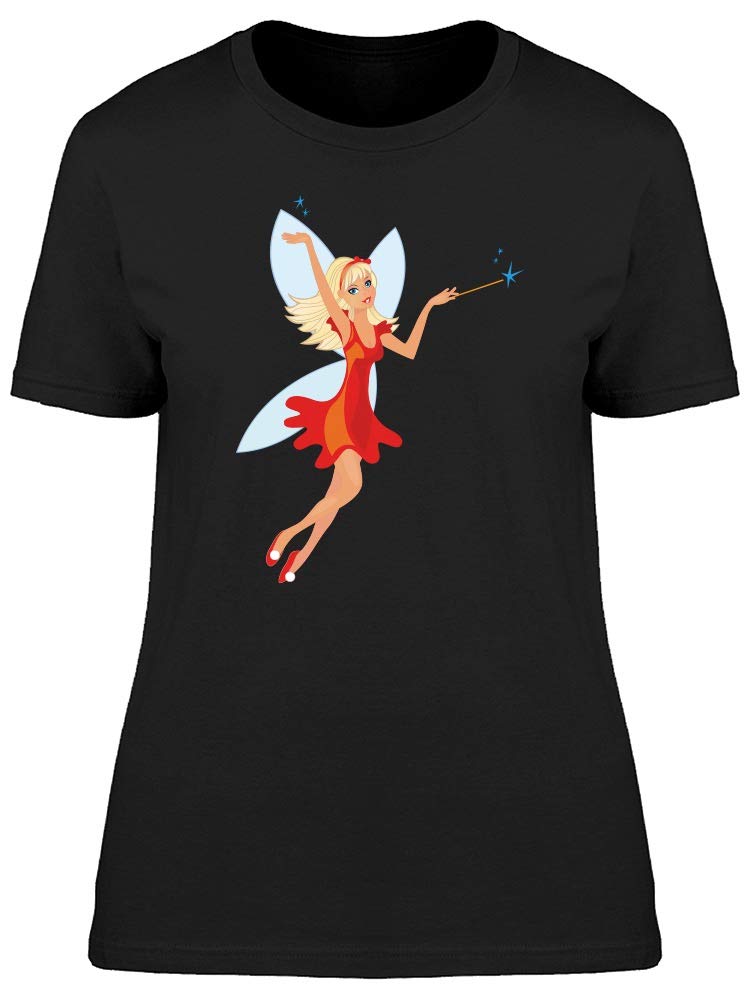 Adorable Red Fairy Cartoon T-Shirt for Women - Cute Graphic Tee for Casual Wear, Cosplay & Fairycore Fashion