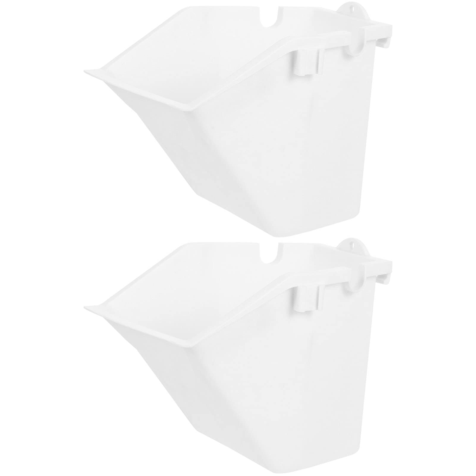 YARNOW 2 Pack Vertical Garden Planter Set - White Plastic Hanging Wall Flower Pots for Indoor Outdoor Plants, Balcony Gardening, Herb Garden & Small Space Decor - Perfect for Apartments, Patios & Urban Gardens