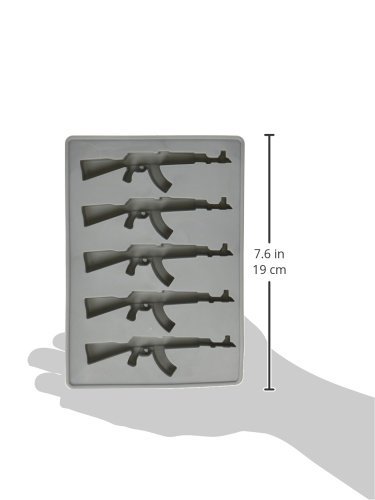 AK-47 Gun Shaped Ice Cube Tray - Novelty Military Themed Silicone Mold for Cocktails & Parties | Funny Gag Gift for Dad, White Elephant Exchange | Perfect for Bourbon, Whiskey & Man Cave Decor