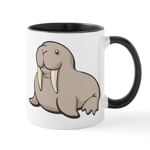 White/Black Inside - Cartoon Walrus Mug