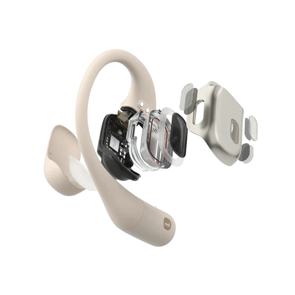 Openfit Beige Wireless Headphones - Bluetooth 5.0, 30H Playtime, Noise Cancelling for Gym, Running, Work & Travel