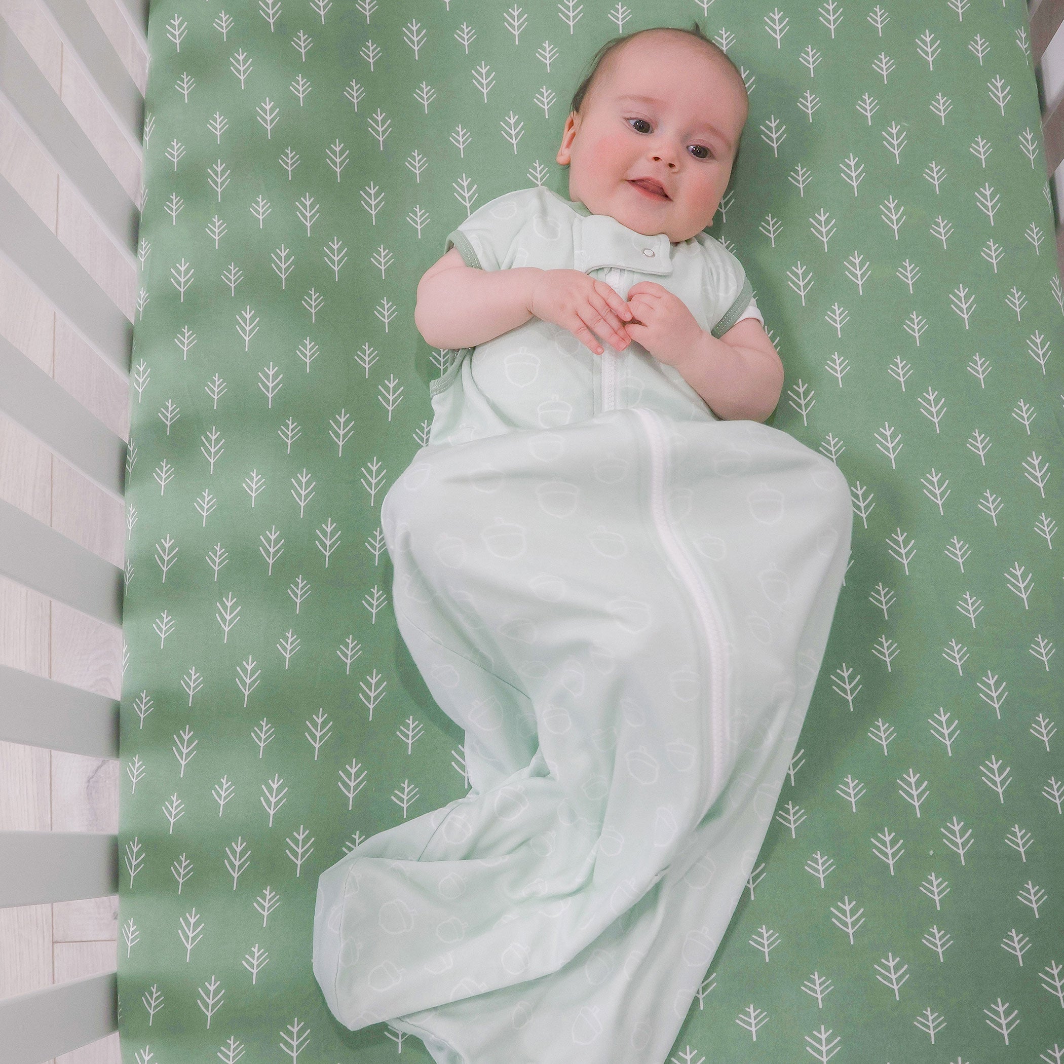 Nordic 1.0 TOG Baby Sleep Sack - Breathable Cotton Sleeping Bag for Infants 0-24 Months, Avocado Forest Print - Perfect for Nursery, Daycare & Travel
