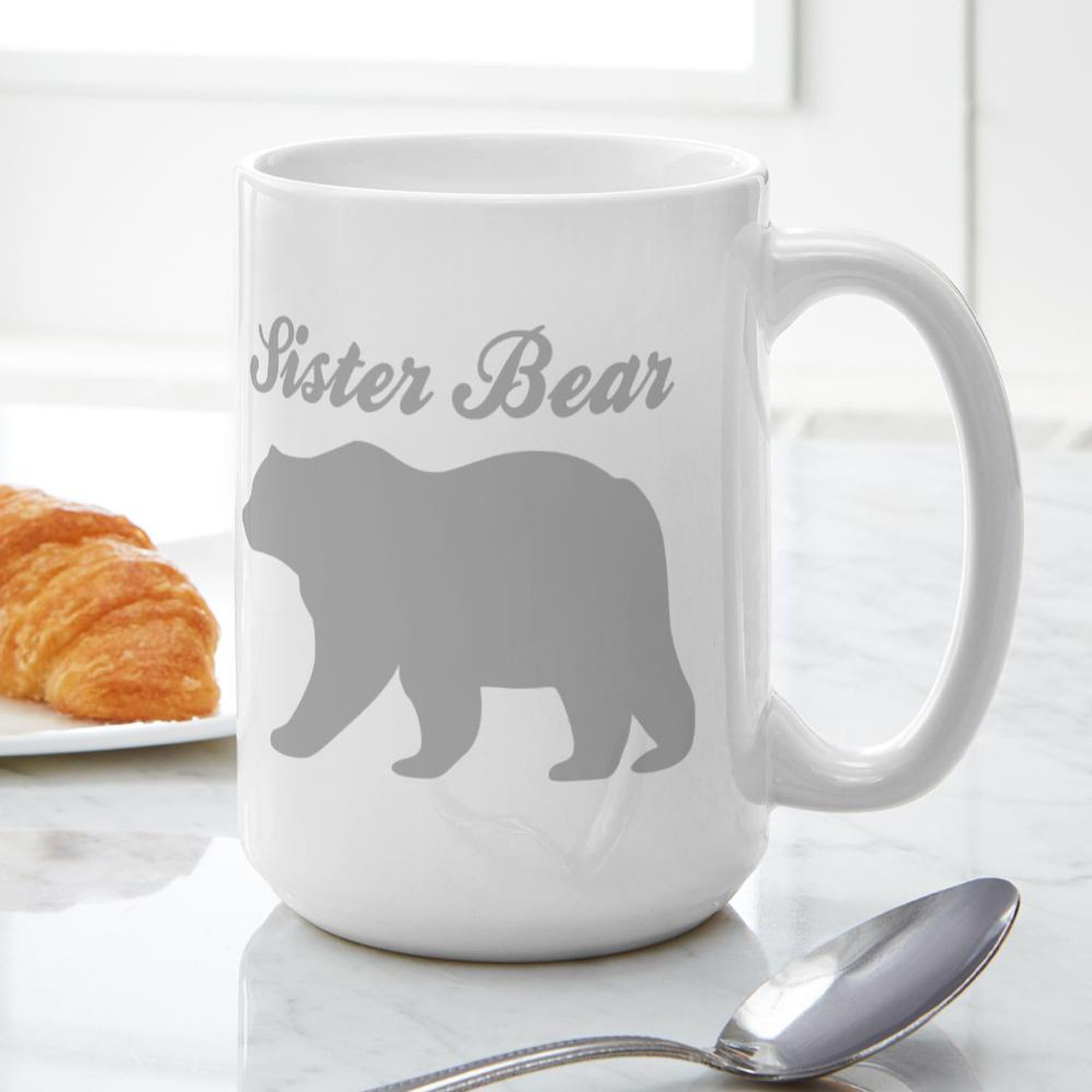 Sister Bear Ceramic Coffee Mug 15 oz (444 ml) - Cute & Durable Gift for Sisters, Besties, or Coffee Lovers - Perfect for Morning Coffee, Tea, or Hot Chocolate at Home or Office