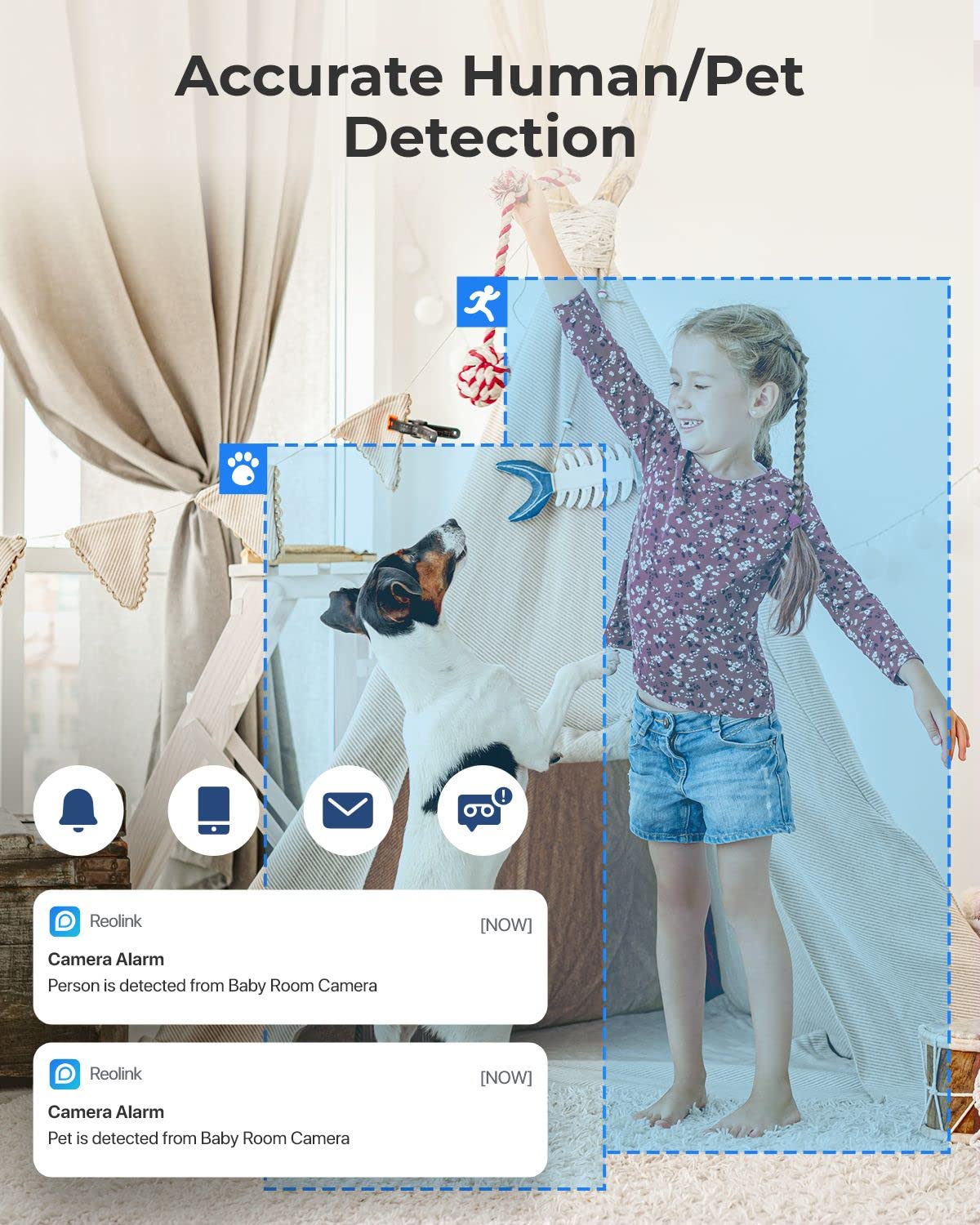 REOLINK E1 2K Indoor Security Camera (Black) - 2.4G WiFi Wireless Pet/Baby Monitor with 360° View, Person/Pet Detection, 2-Way Audio, Night Vision & Local Storage - Ideal for Home Security, Baby Monitoring & Pet Watching