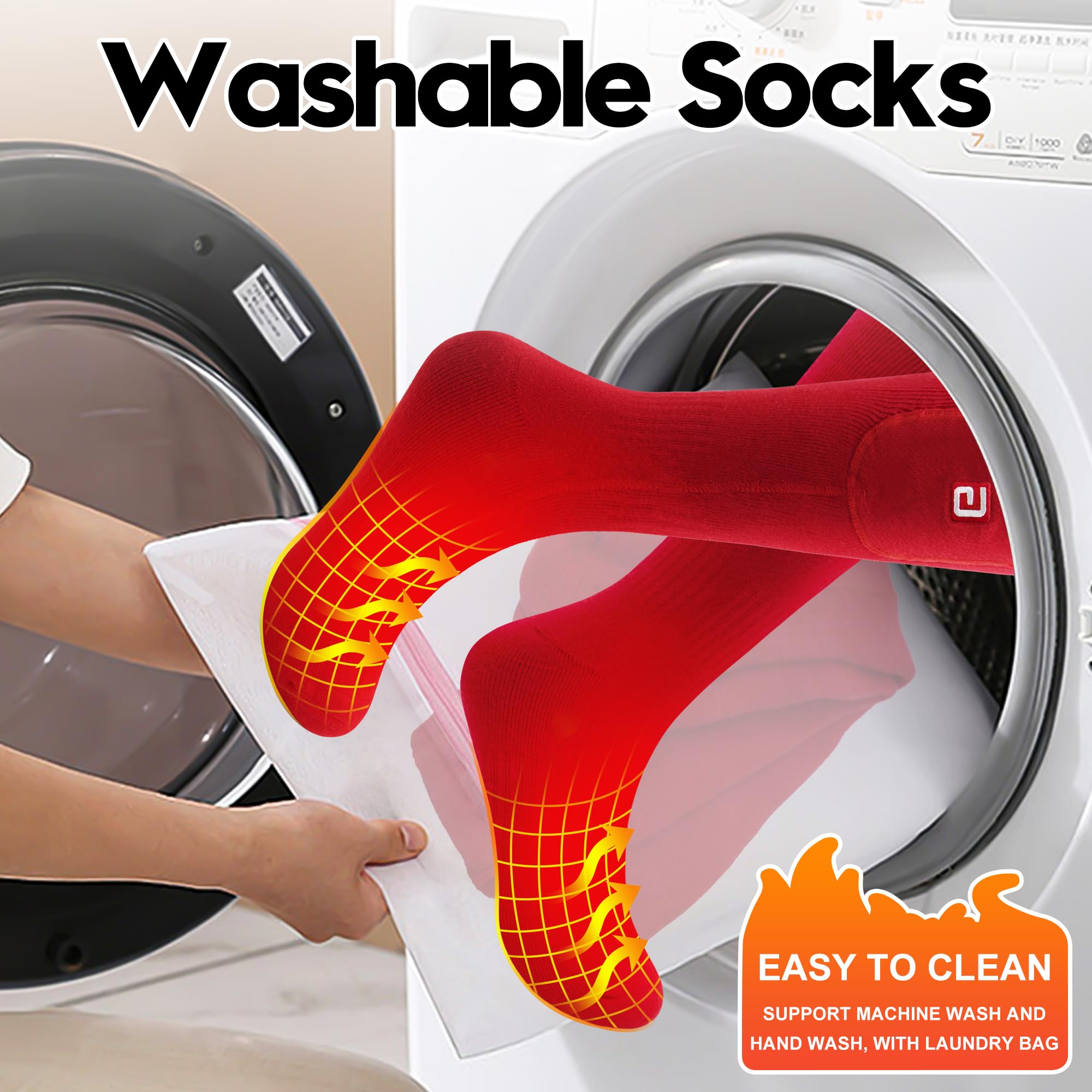 Rechargeable Electric Heated Socks for Men & Women - Battery Powered Winter Warm Thermal Socks for Skiing, Hunting, Hiking & Outdoor Activities - Perfect for Cold Weather Adventures & Extreme Sports