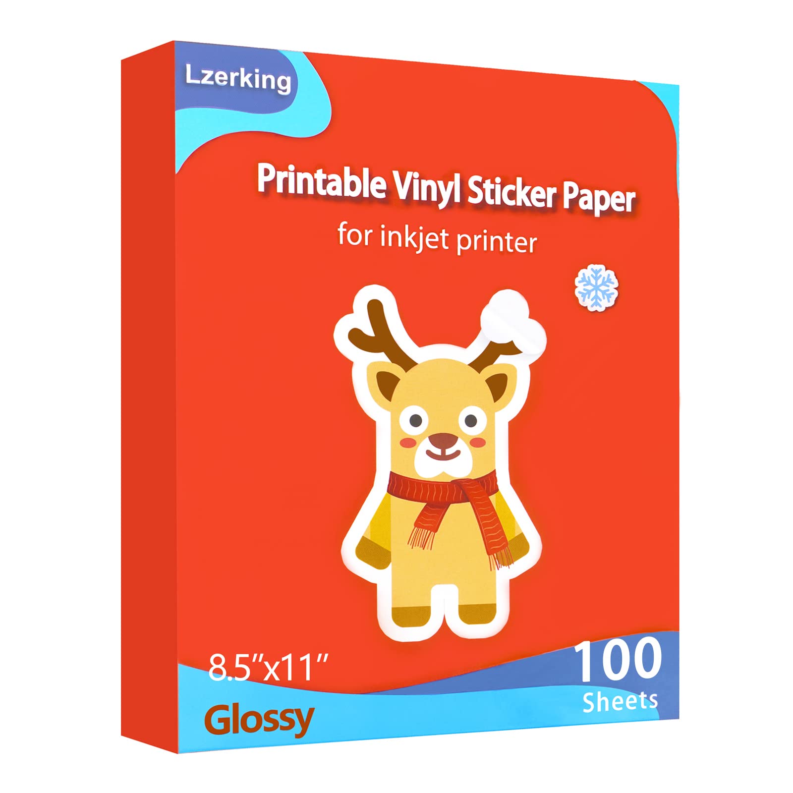 Printable Vinyl Sticker Paper - 100 Glossy & 100 Matte White Sheets (8.5x11 Inches) for Inkjet Printers - DIY Labels, Decals, Crafts & Scrapbooking