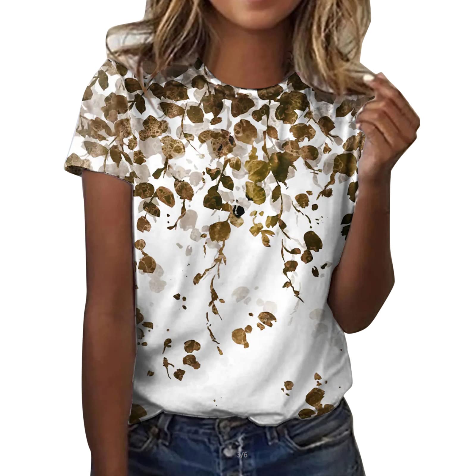 Women's Summer Short Sleeve V-Neck T-Shirt - Gradient Color Loose Casual Blouse for Women | Perfect for Beach, Vacation & Everyday Wear