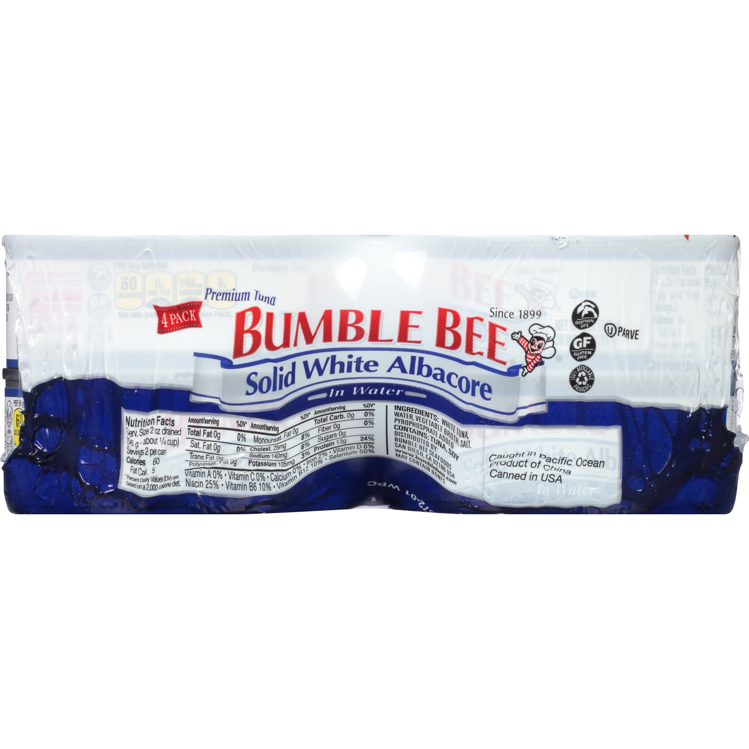 BUMBLE BEE Wild Caught Solid White Albacore Tuna in Water - 5oz Cans (Pack of 24) | High Protein, Keto & Paleo Friendly, Gluten Free Canned Tuna Fillets | Perfect for Salads, Sandwiches, Meal Prep & Low-Carb Diets