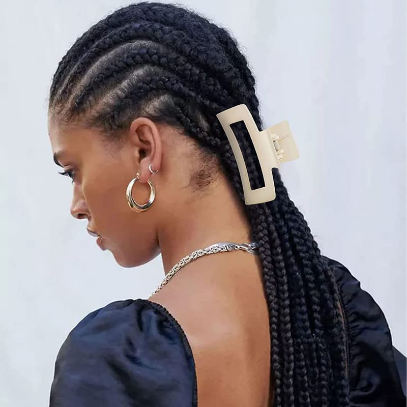 Skvilla 6 Pack Square Claw Clips for Women - Matte Hair Clips for Strong Hold, Hair Styling Accessories for Women and Girls - Perfect for Ponytails, Buns and Everyday Hairstyles