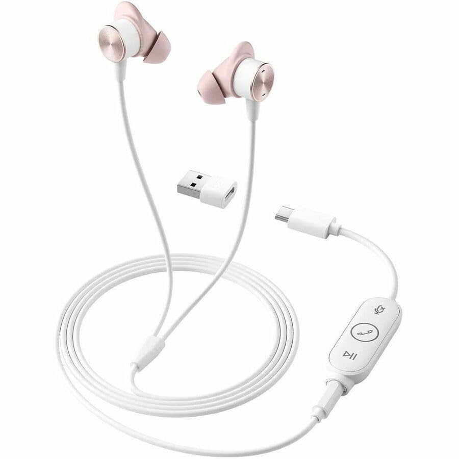 Logitech Zone Wired Earbuds with Noise Cancelling Mic - USB-C Headphones for Office, Remote Work & Video Conferencing