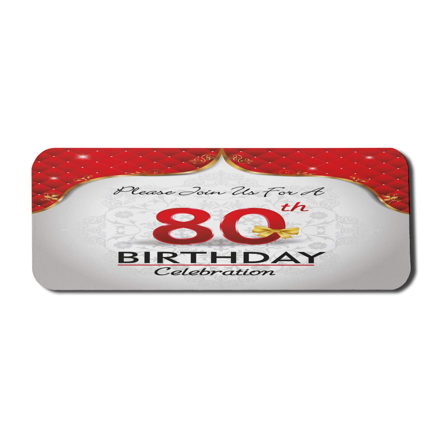 Ambesonne Large 80th Birthday Computer Mouse Pad - 31