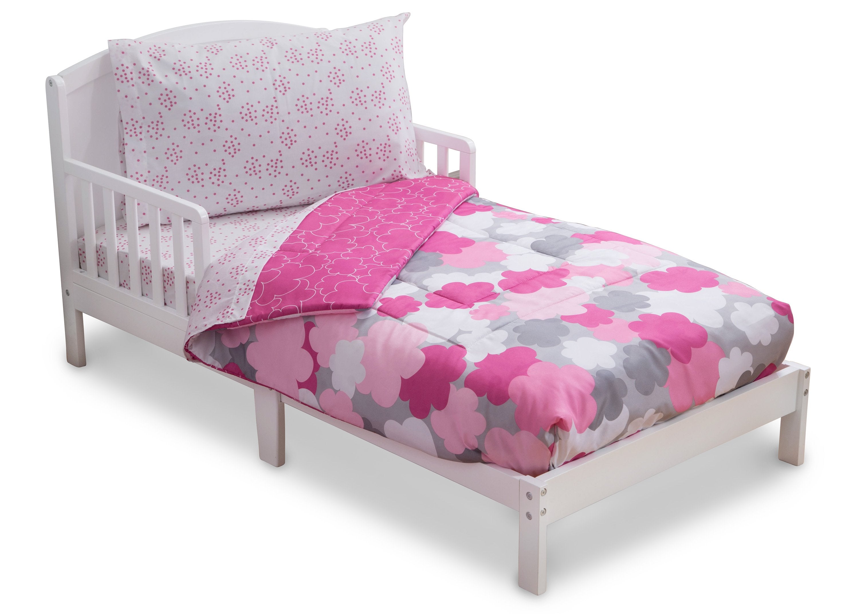 4-Piece Toddler Bedding Set for Girls - Soft Crib Bed Sheets, Pillowcase & Blanket - Perfect for Nursery, Daycare & Toddler Room Decor