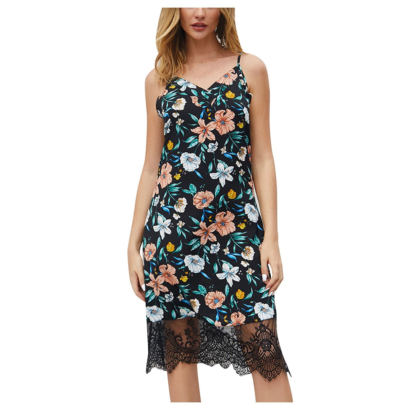 Elegant Women's Lace Camisole Dress - Casual Floral Hawaiian Summer Dress for Women | Perfect for Beach Vacations, Date Nights & Tropical Getaways