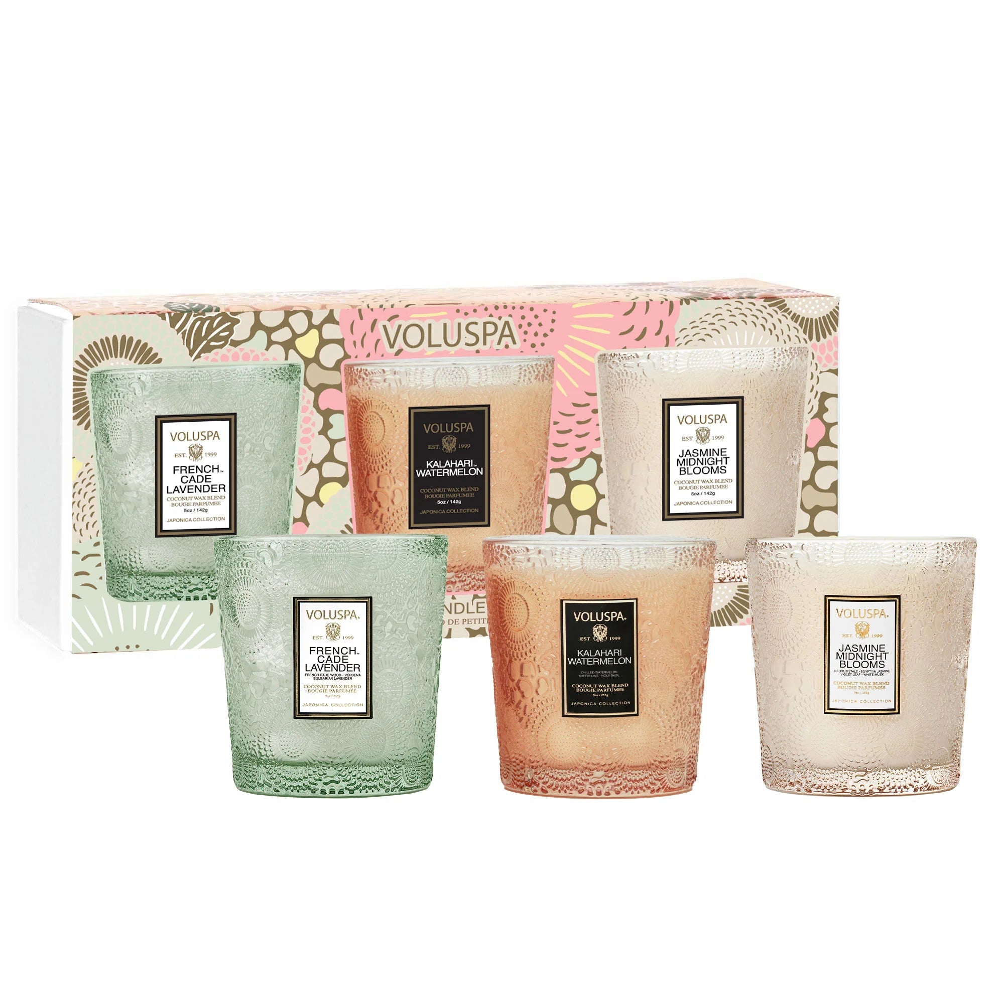 Voluspa Demi Trio Candle Gift Set - Luxury Scented Candles for Home Refresh, Relaxation & Aromatherapy | Perfect for Living Room, Bedroom & Bathroom Decor