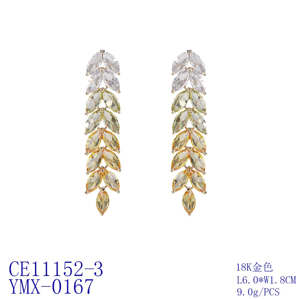 Luxury Cubic Zirconia CZ Earrings - Elegant Chain Style Jewelry for Women, Perfect Birthday Gift, Wedding Party Accessories, Fine Fashion Jewelry CE11152 | Great for Evening Events, Date Nights & Special Occasions