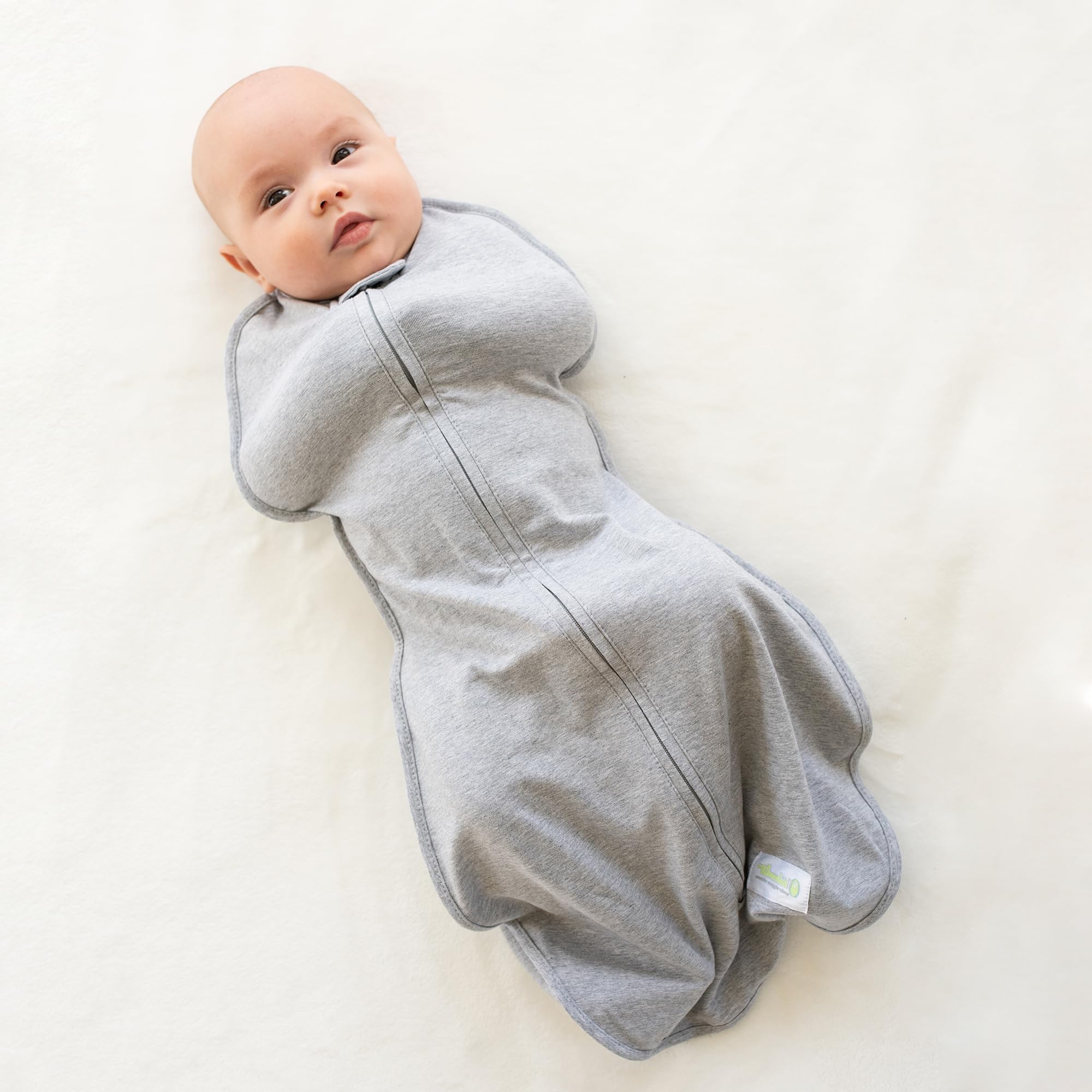 Woombie Original Baby Swaddling Blanket - Soft Cotton Wearable Swaddle Wrap for Newborns 5-13 lbs - Soothing Sleep Aid with Twilight Stripes Design - Perfect for Nursery, Travel & Calming Fussy Babies
