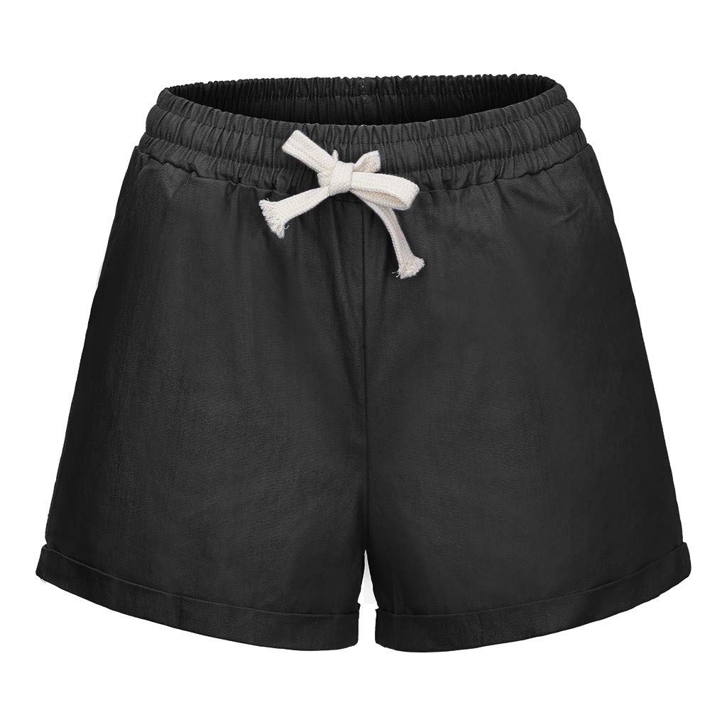 Plus Size Women's Active Shorts - Elastic Waist & Drawstring Pockets for Sports & Casual Wear